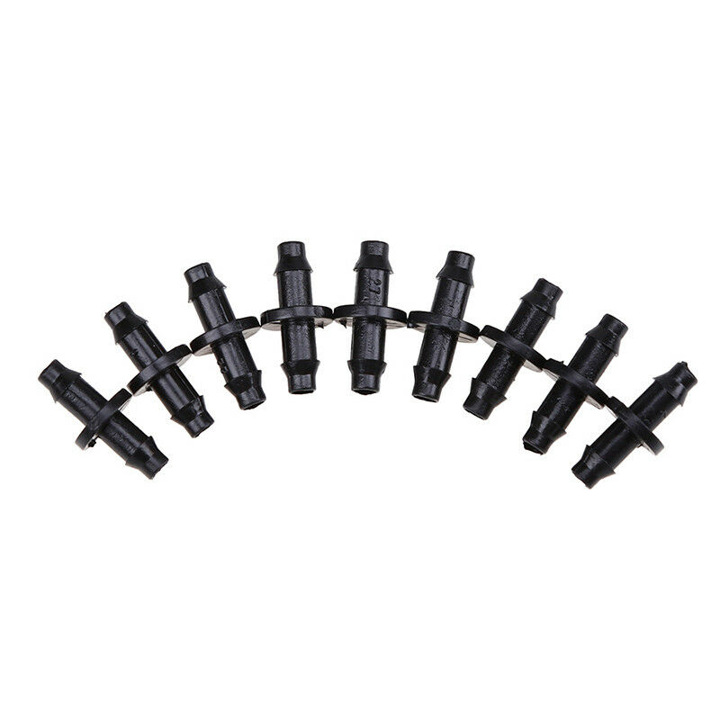 10-100pcs Barb Connector Double Way for 4//7mm Garden Yard Drip Irrigation Hose