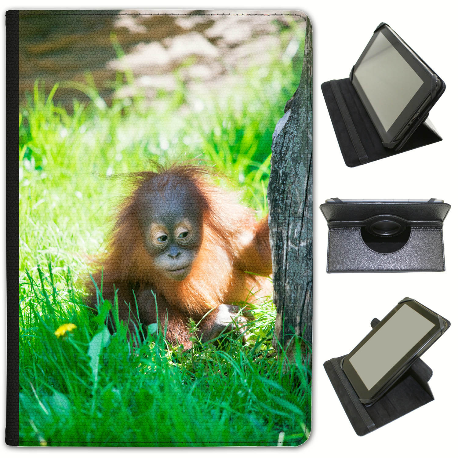 Orangutan Monkey Primates Animal Universal Folio Leather Case For Bush