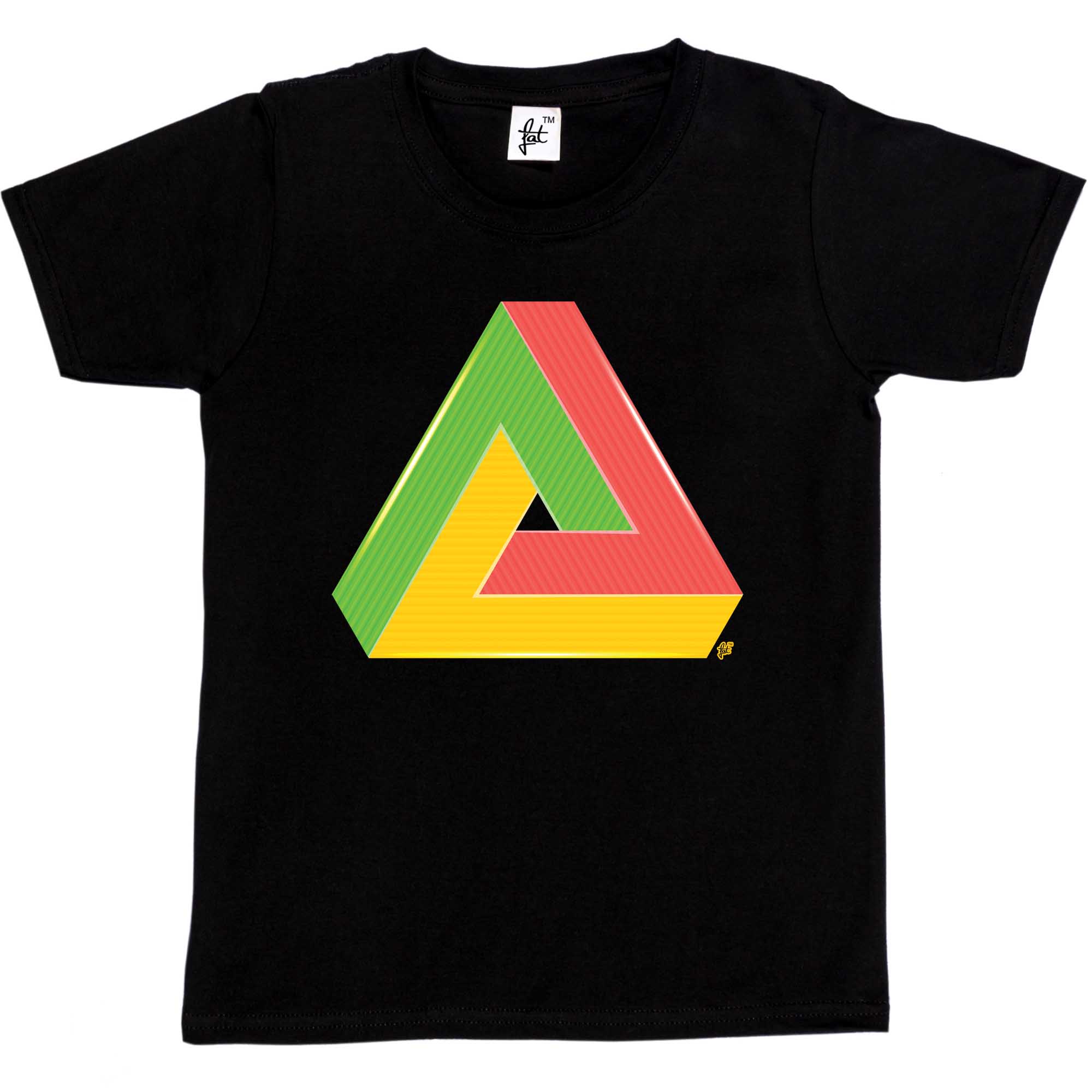 Camiseta Triángulo Imposible Geometría Ilusión Óptica Niños Niños/Niñas Camiseta - Imagen 3 de 12