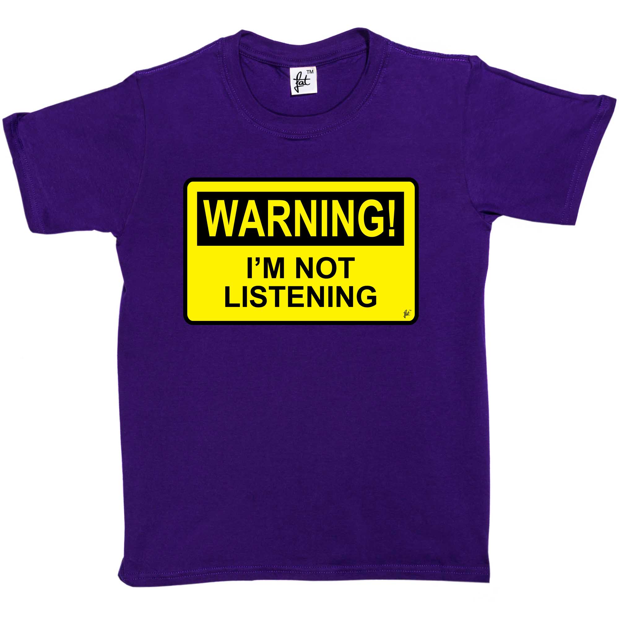 Warnung ich höre nicht Gefahr Spaß Humor Kinder Jungen / Mädchen T-Shirt - Bild 11 von 18