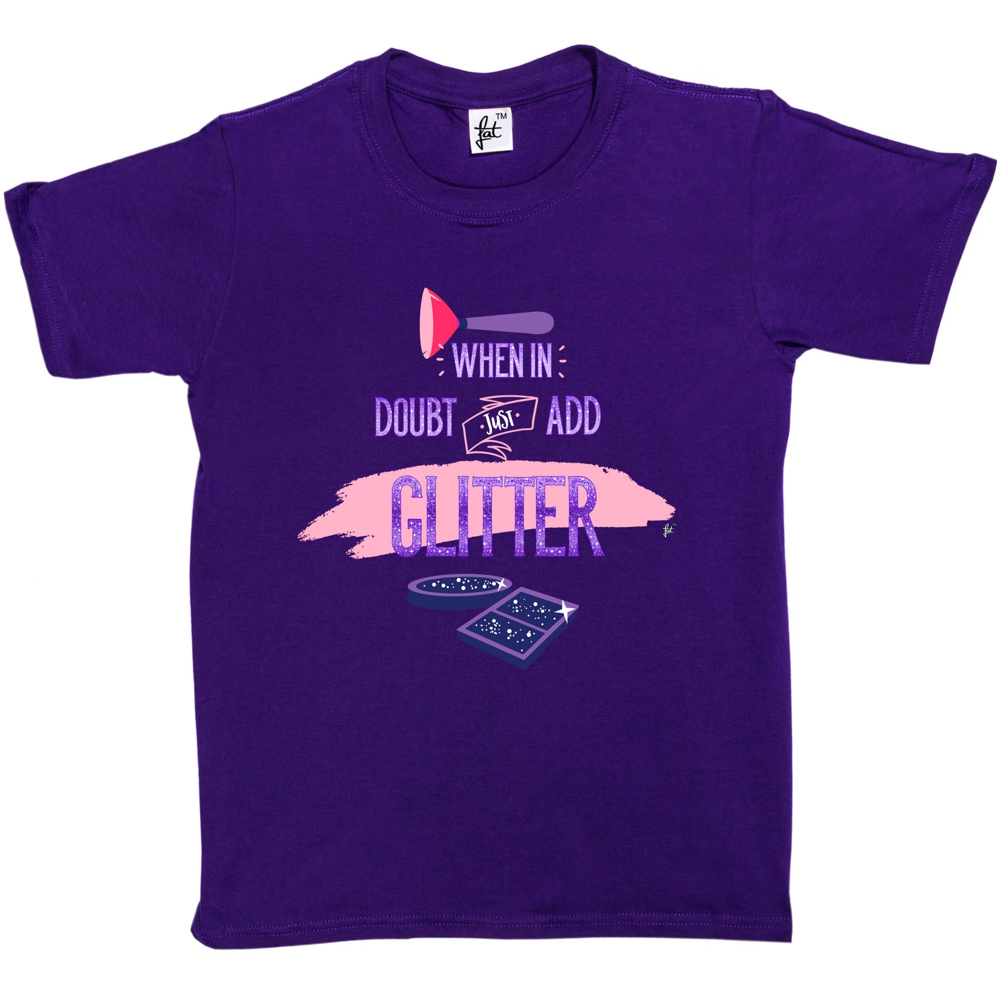 When In Doubt Just Add Glitzer Pinsel & Make Up Kinder Mädchen T-Shirt - Bild 7 von 10