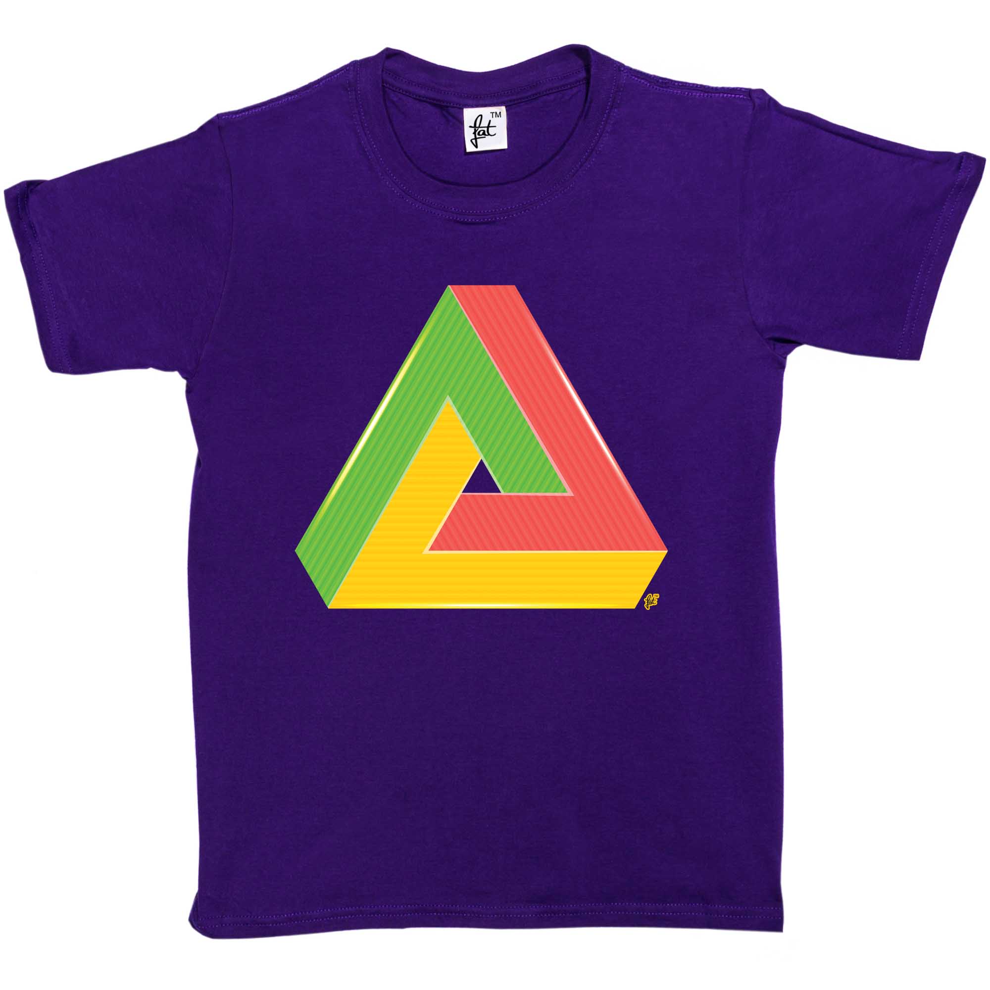 Camiseta Triángulo Imposible Geometría Ilusión Óptica Niños Niños/Niñas Camiseta - Imagen 7 de 12