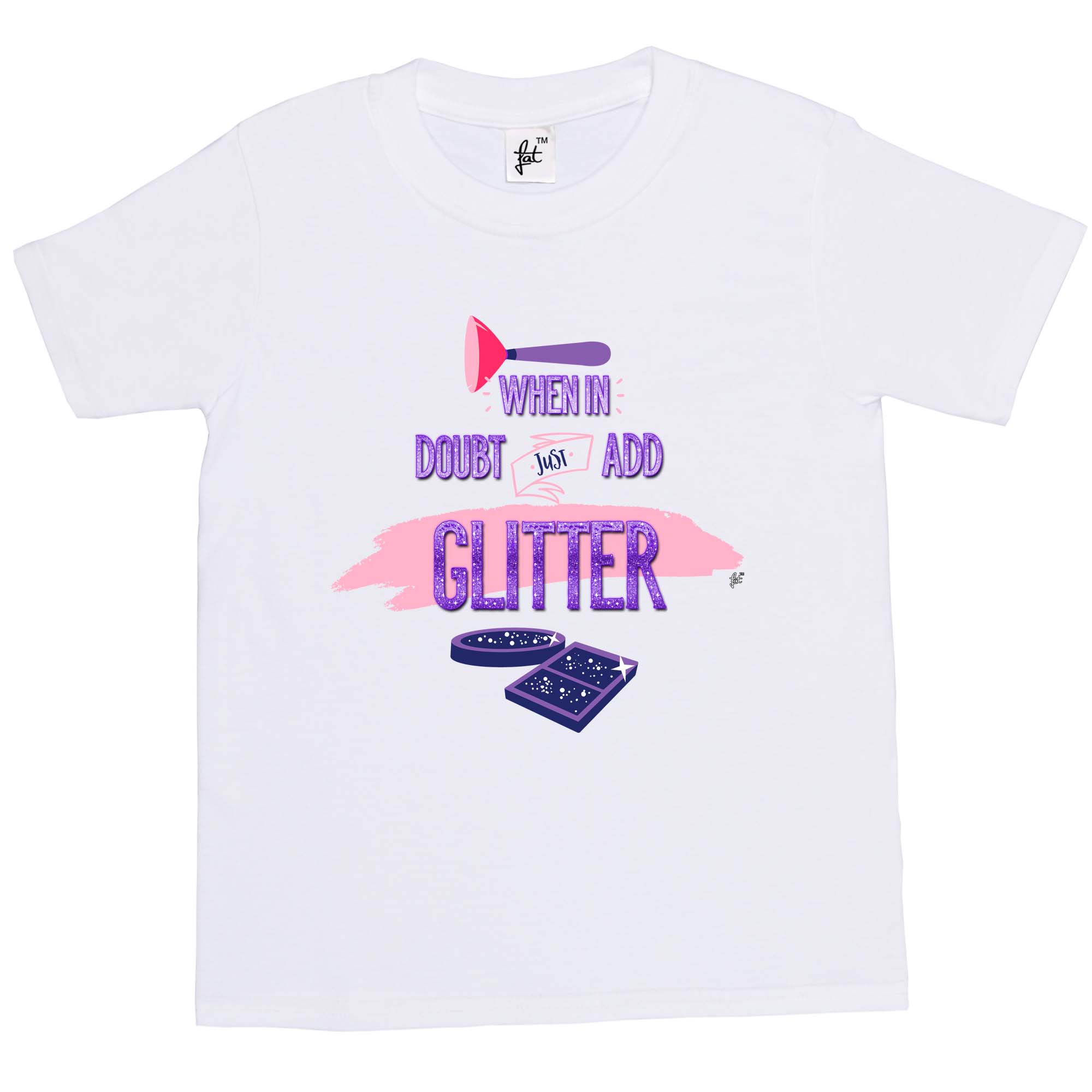 When In Doubt Just Add Glitzer Pinsel & Make Up Kinder Mädchen T-Shirt - Bild 9 von 10