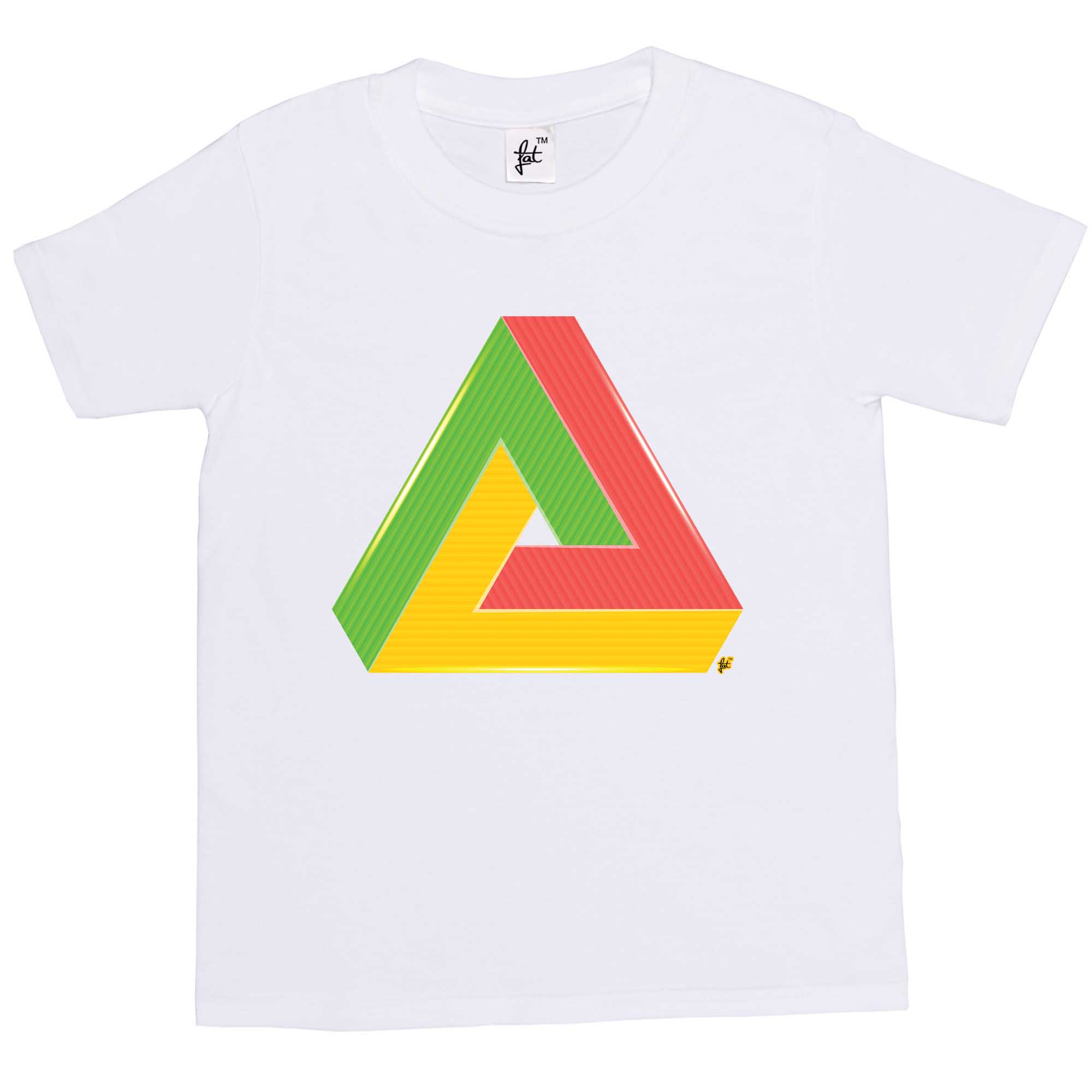 Camiseta Triángulo Imposible Geometría Ilusión Óptica Niños Niños/Niñas Camiseta - Imagen 11 de 12