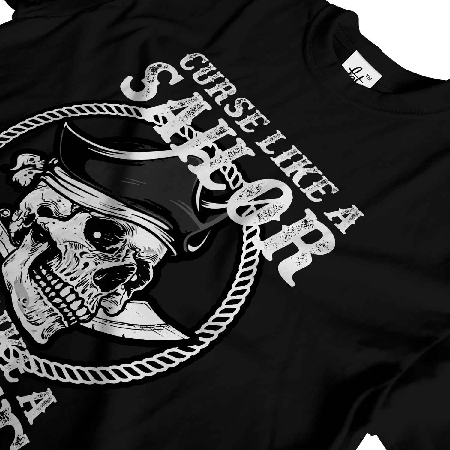 Curse Like A Sailor Drink Like A Pirate Skull Sword Mens T-Shirt - Picture 8 of 20