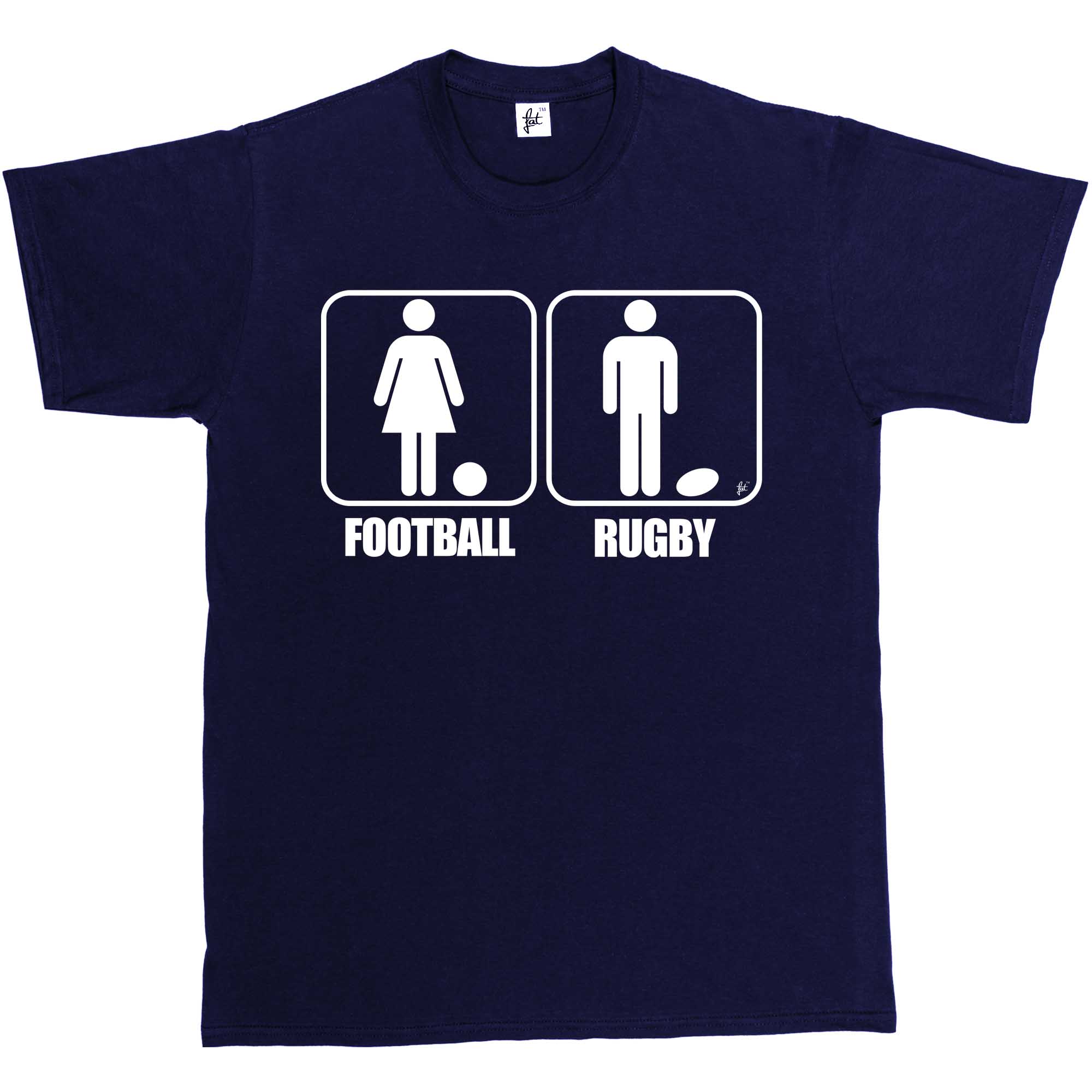 Rugby ist ein Mann Sport & Fußball ist für Frauen lustig Sarkasmus Geschenk Herren T-Shirt - Bild 7 von 16