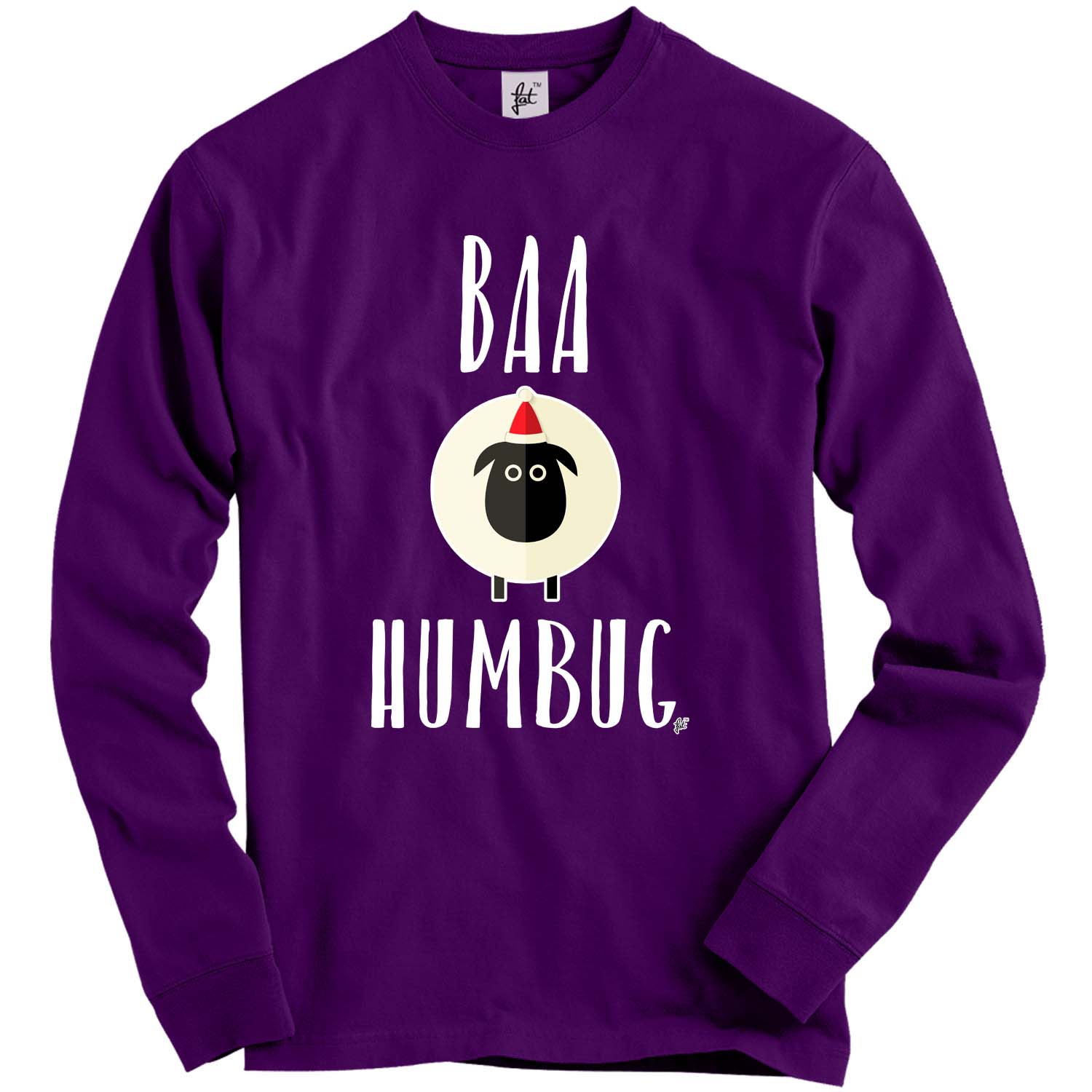 Baa Humbug White Sheep Bah Humbug Adult Christmas Jumper Sweatshirt - Picture 15 of 20