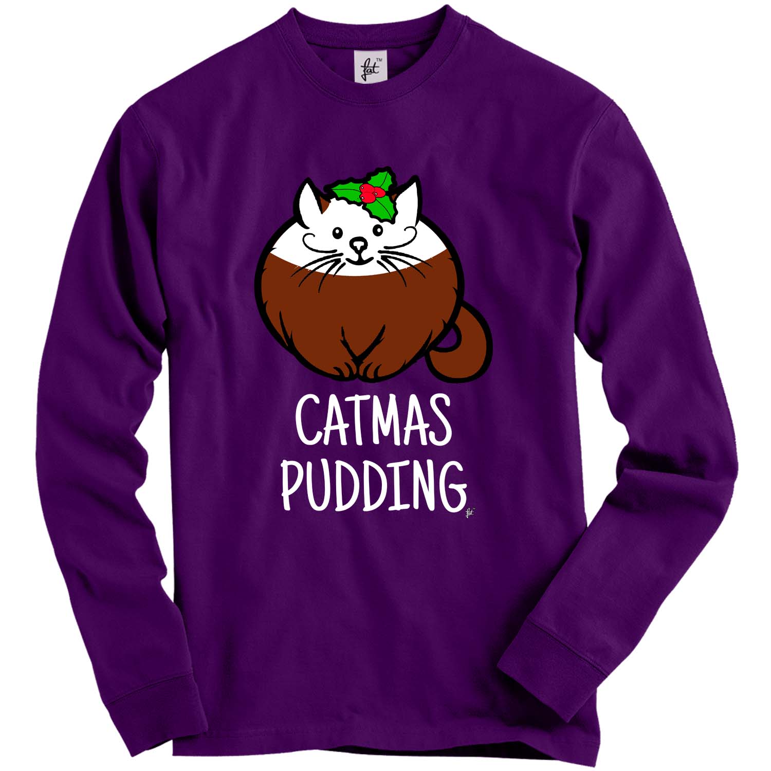 Catmas Pudding Frohe Weihnachten Pudding Katzenliebhaber Erwachsene Weihnachten Pullover - Bild 11 von 14