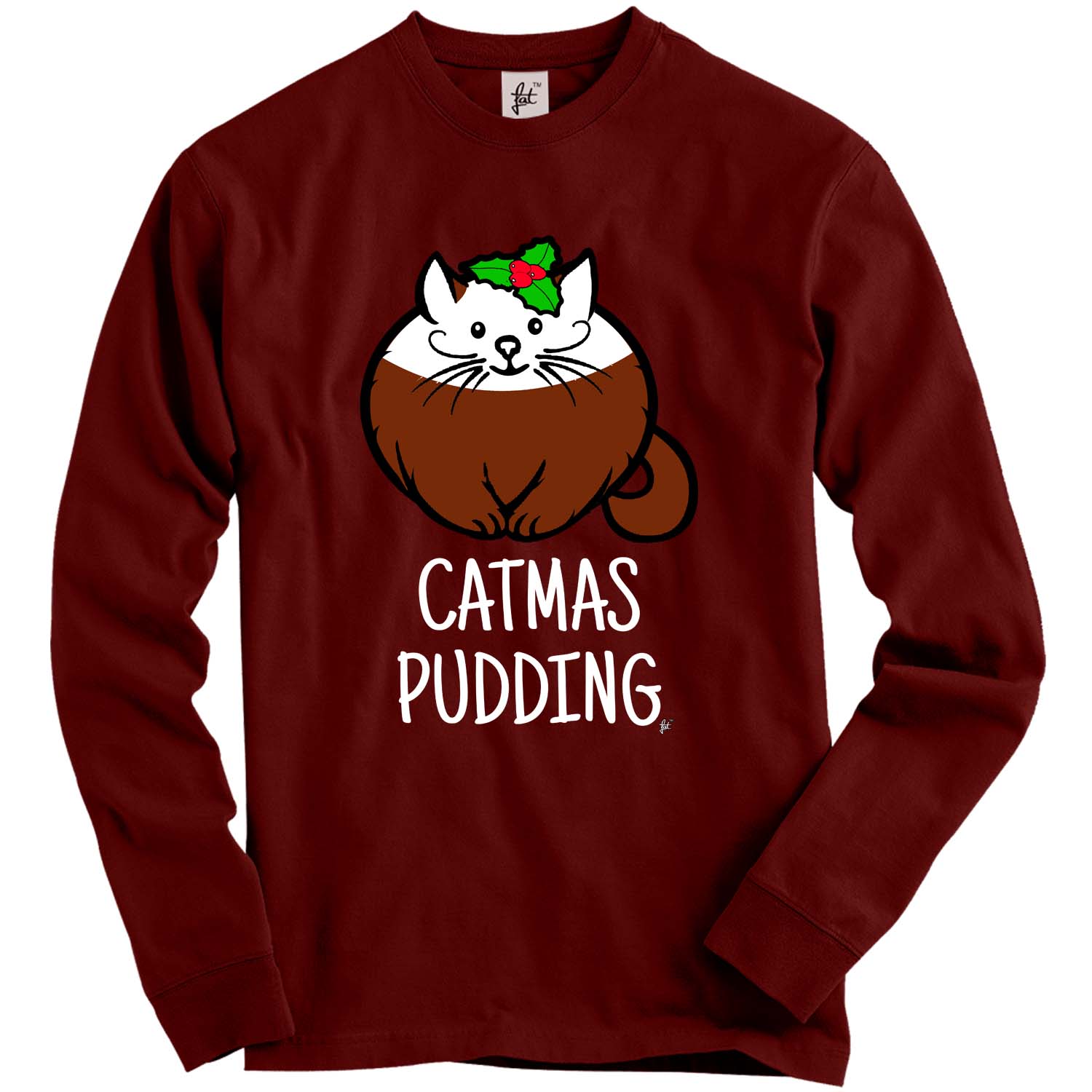 Catmas Pudding Frohe Weihnachten Pudding Katzenliebhaber Erwachsene Weihnachten Pullover - Bild 7 von 14