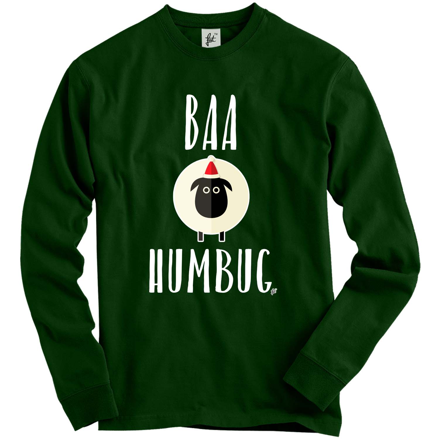 Baa Humbug White Sheep Bah Humbug Adult Christmas Jumper Sweatshirt - Picture 7 of 20