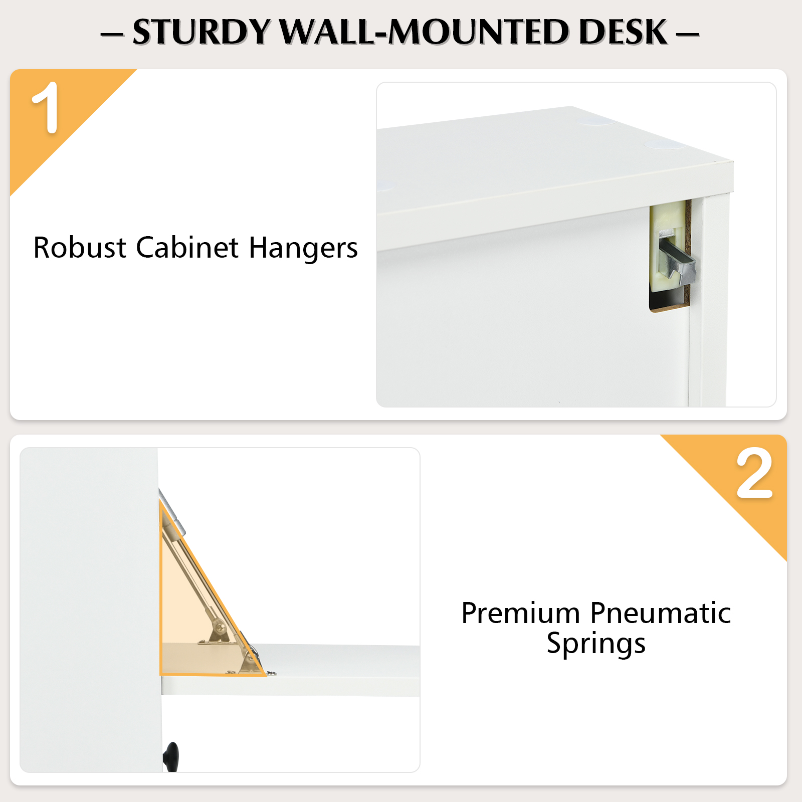 Wall-Mount Floating Desk Foldable Space Saving Laptop Workstation Home - Picture 17 of 18