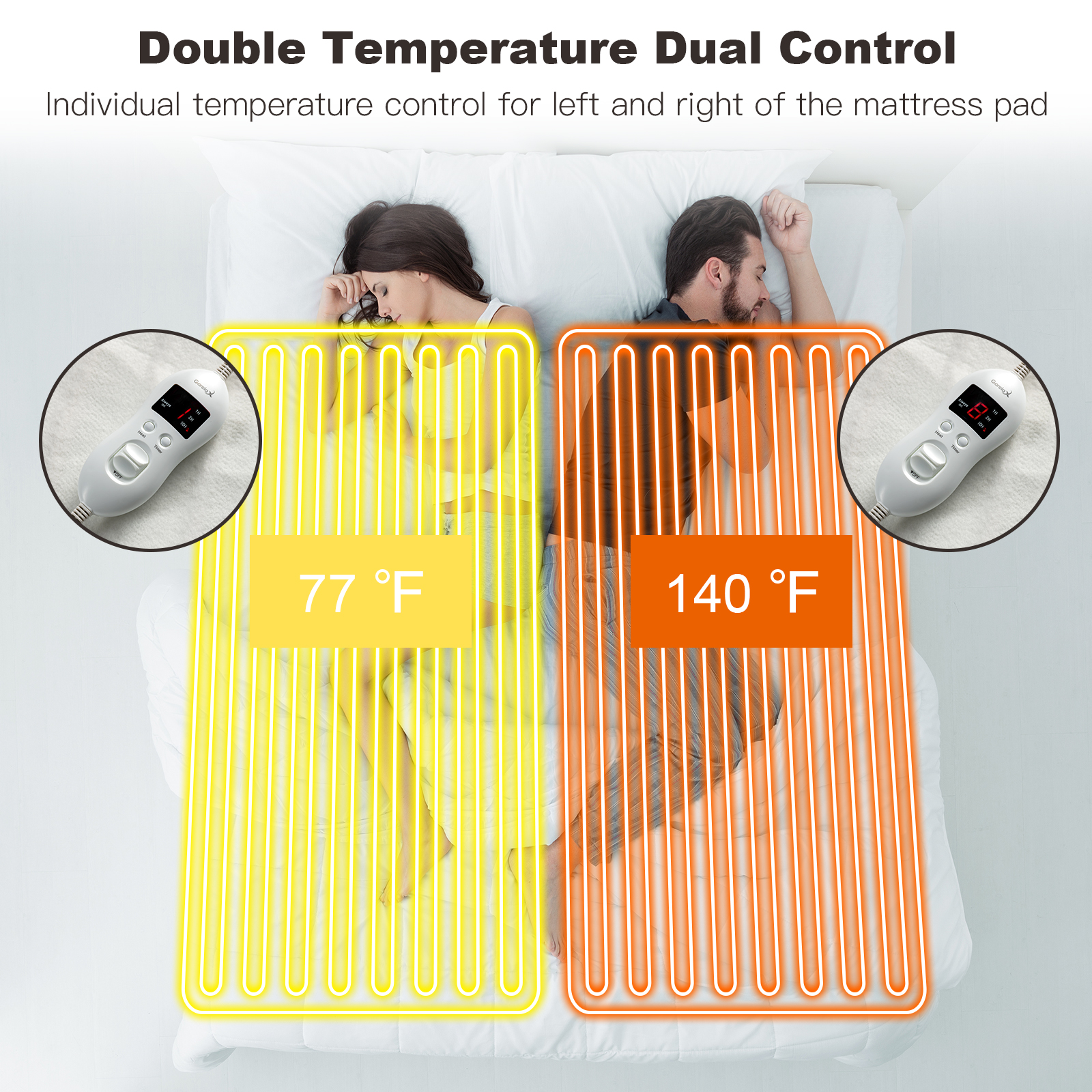 Electric Heated Mattress Pad Safe Twin/Full/Queen/King 8 Temperature