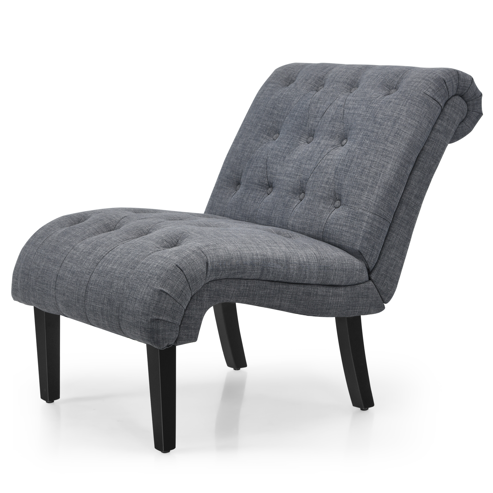 Giantex Set of 2 Armless Accent Chair Ergonomic Upholstered Tufted Leisure Chair