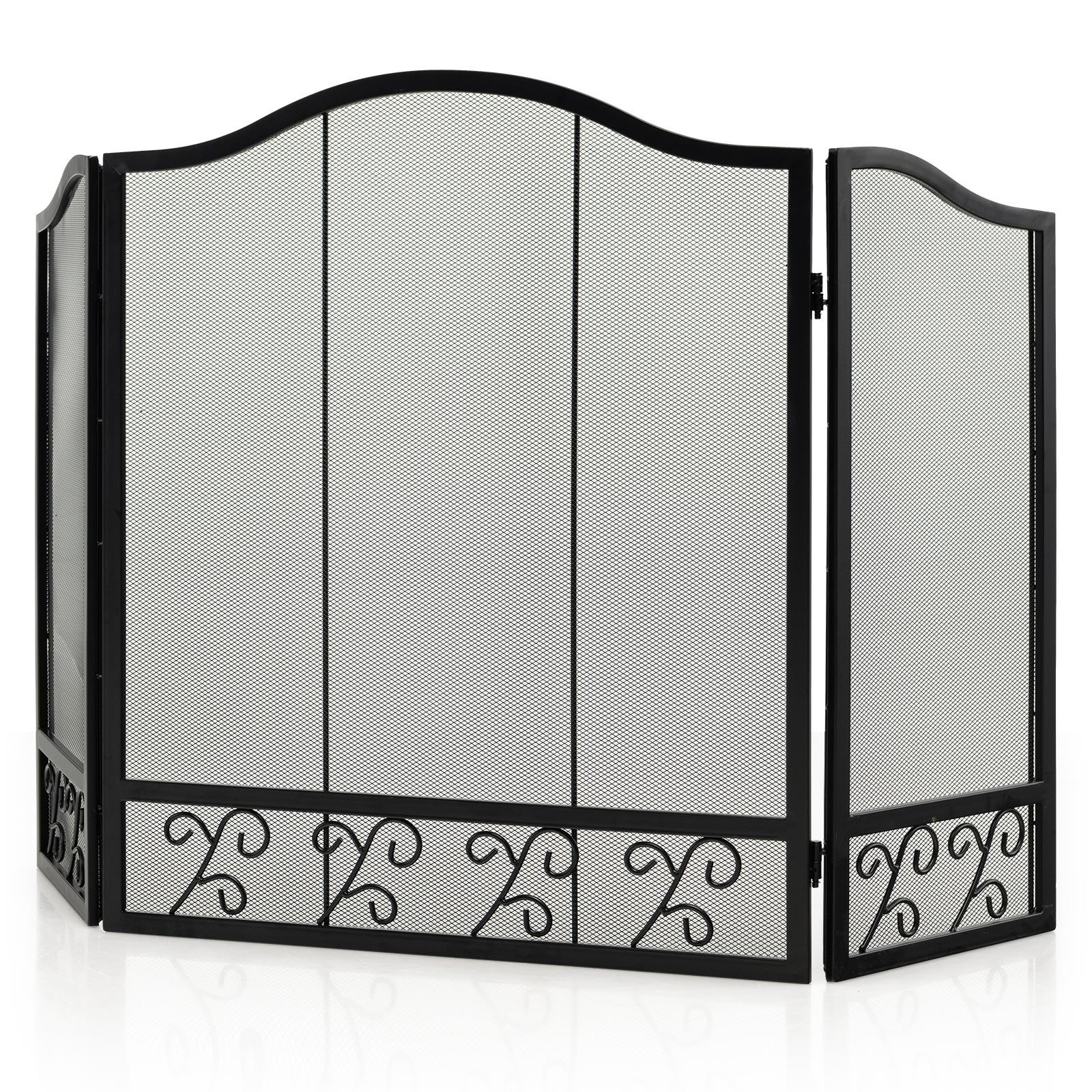 3-Panel Folding Fireplace Screen Decor for Protecting Babies & Pets from Fire - Picture 8 of 9