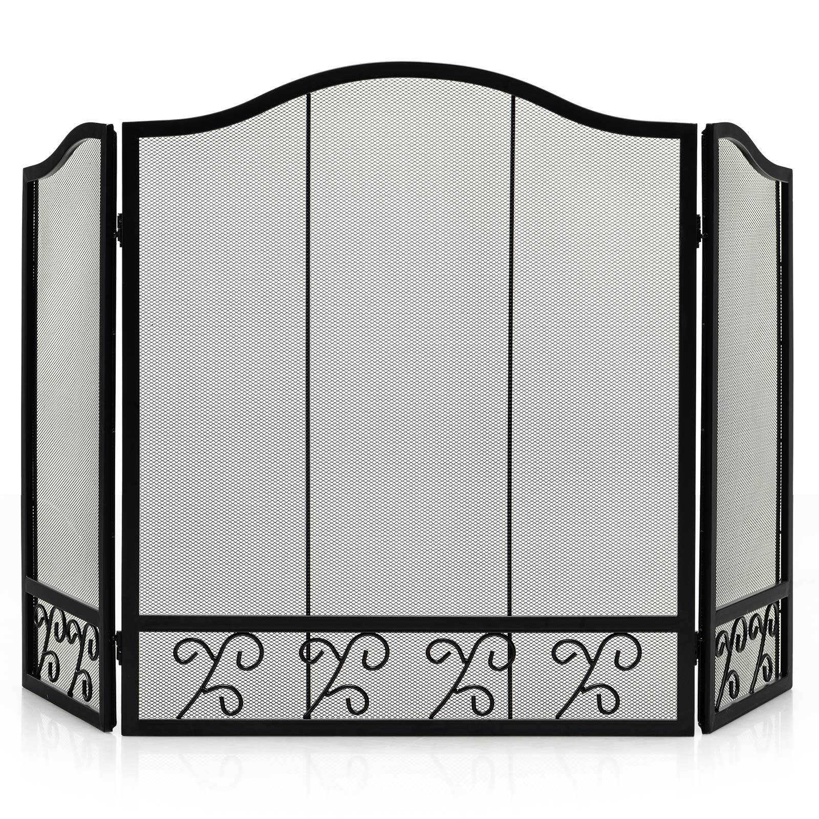 3-Panel Folding Fireplace Screen Decor for Protecting Babies & Pets from Fire - Picture 9 of 9