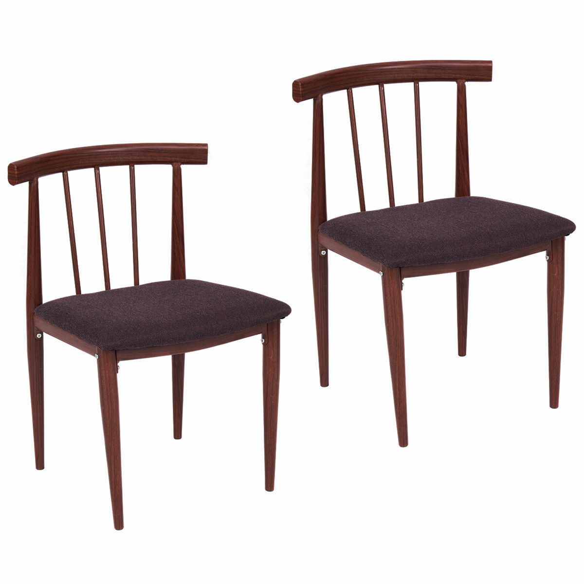 S Fabric Upholstered Armless Steel Home Dining Kitchen