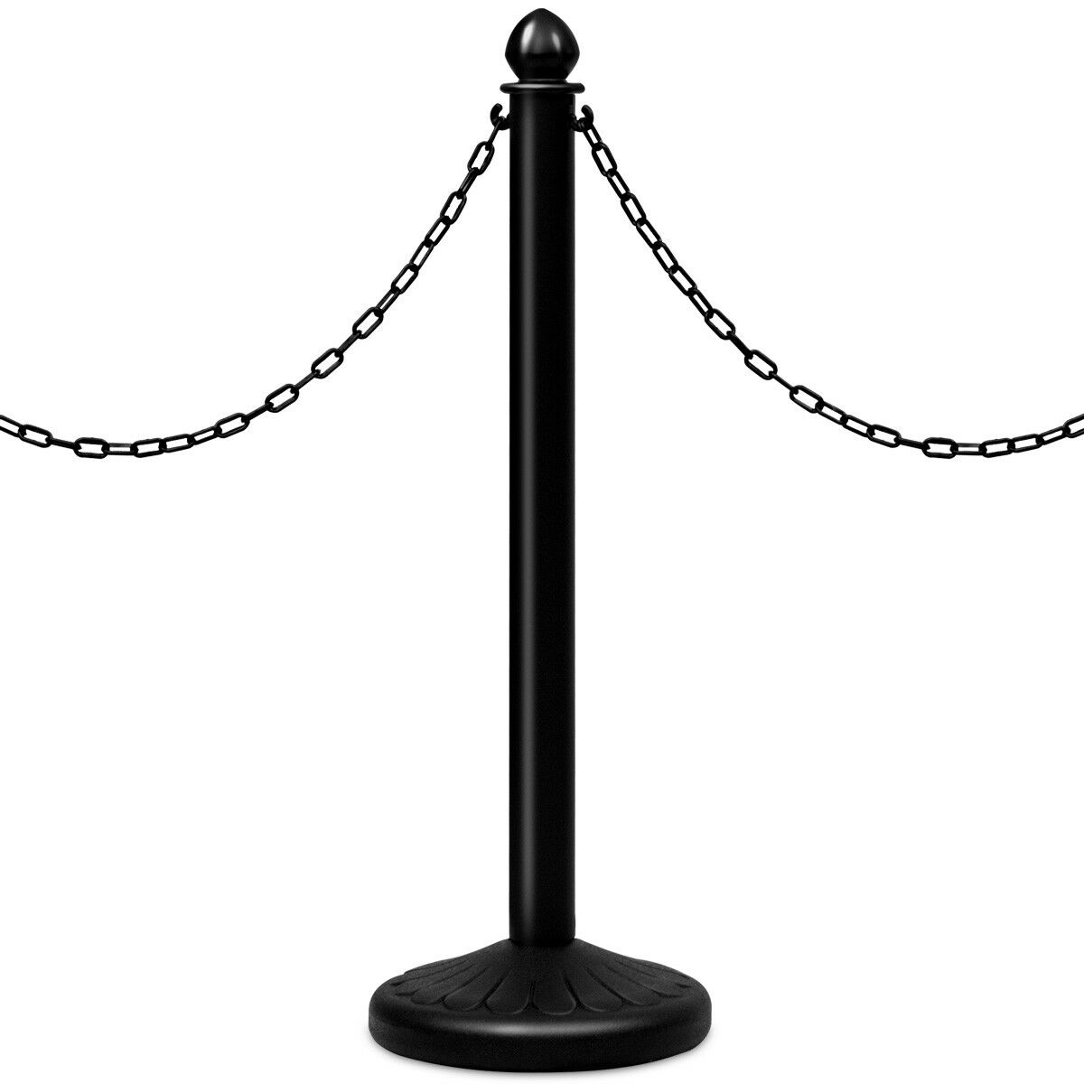 6Pcs Set Plastic Stanchion 39.5/'/' Chain C-Hooks Fillable Base Crowd Control