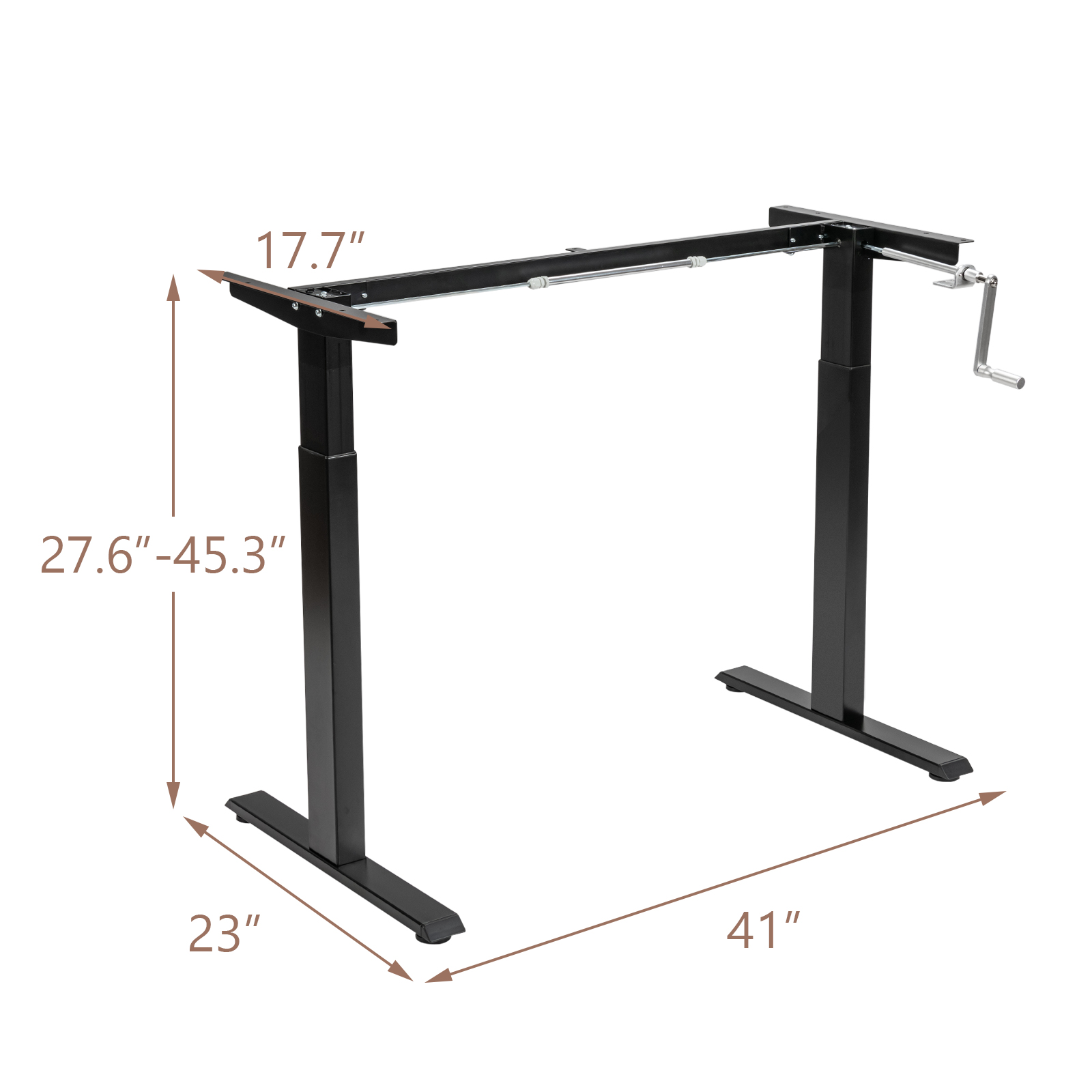 Costway Hand Crank Sit to Stand Desk Frame Adjustable Height Standing Base - Picture 13 of 33