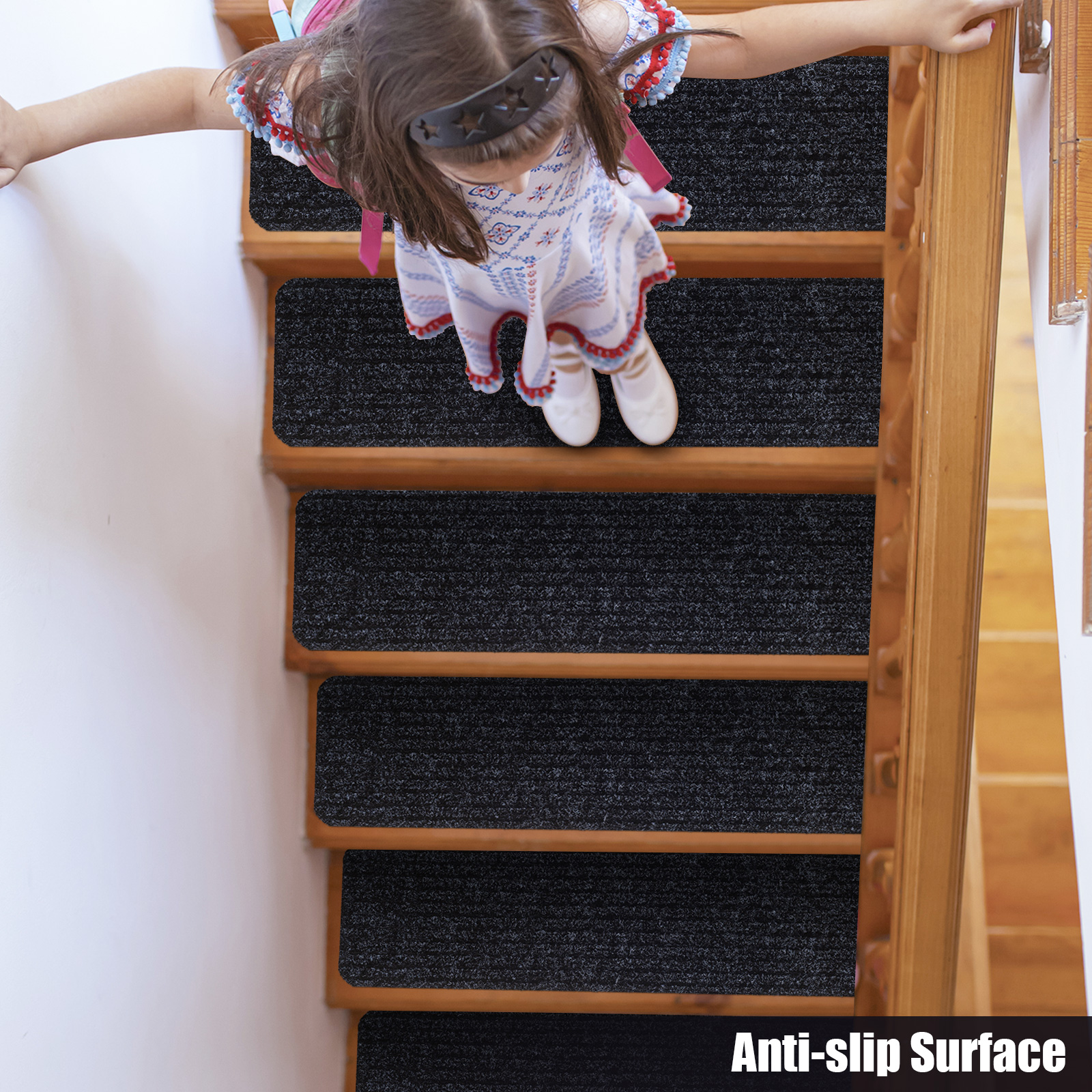 15 PCS Slip-resistant Stair Mats 30" x 8" Non-Slip Stair Treads Carpet - Picture 11 of 12