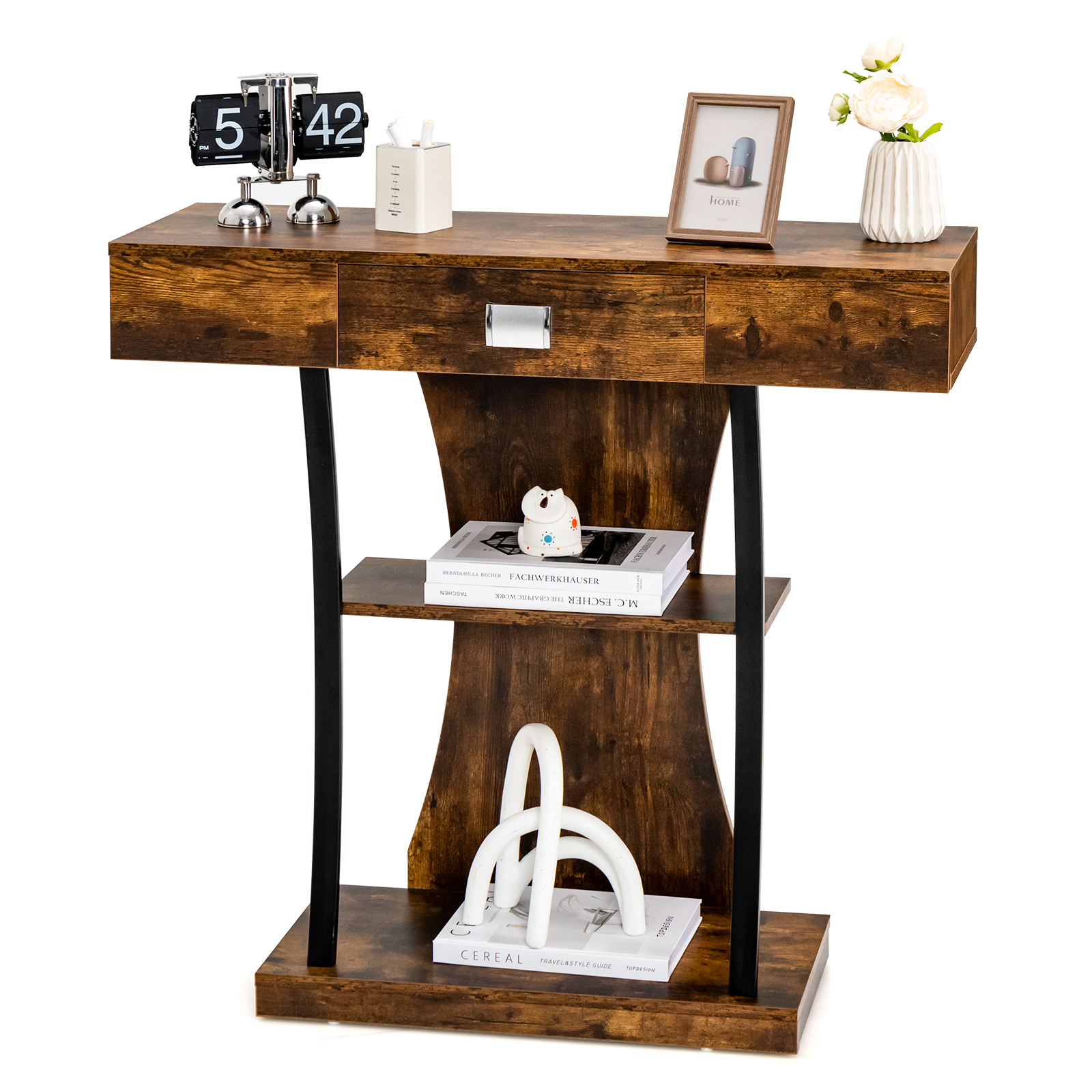 Mesa de entrada consola de 3 niveles sofá mesa para sala de estar dormitorio cocina - Imagen 19 de 20
