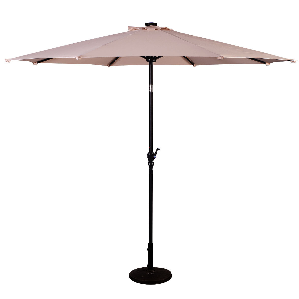 10FT Patio Solar Umbrella LED Patio Market Steel Tilt W/ Crank Outdoor - Picture 19 of 30