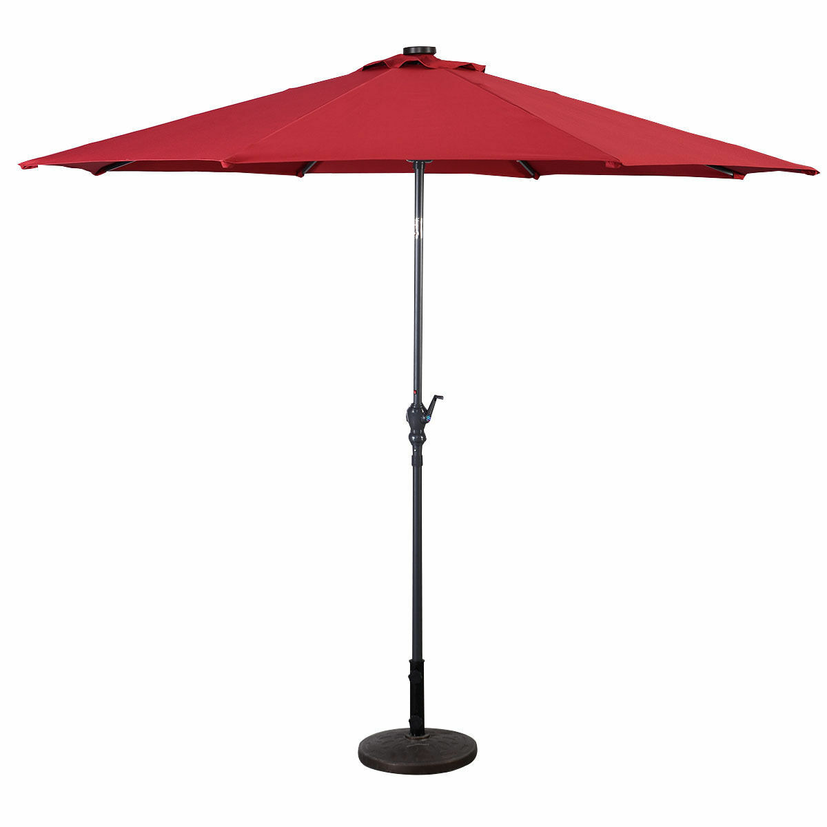 10FT Patio Solar Umbrella LED Patio Market Steel Tilt W/ Crank Outdoor - Picture 23 of 30