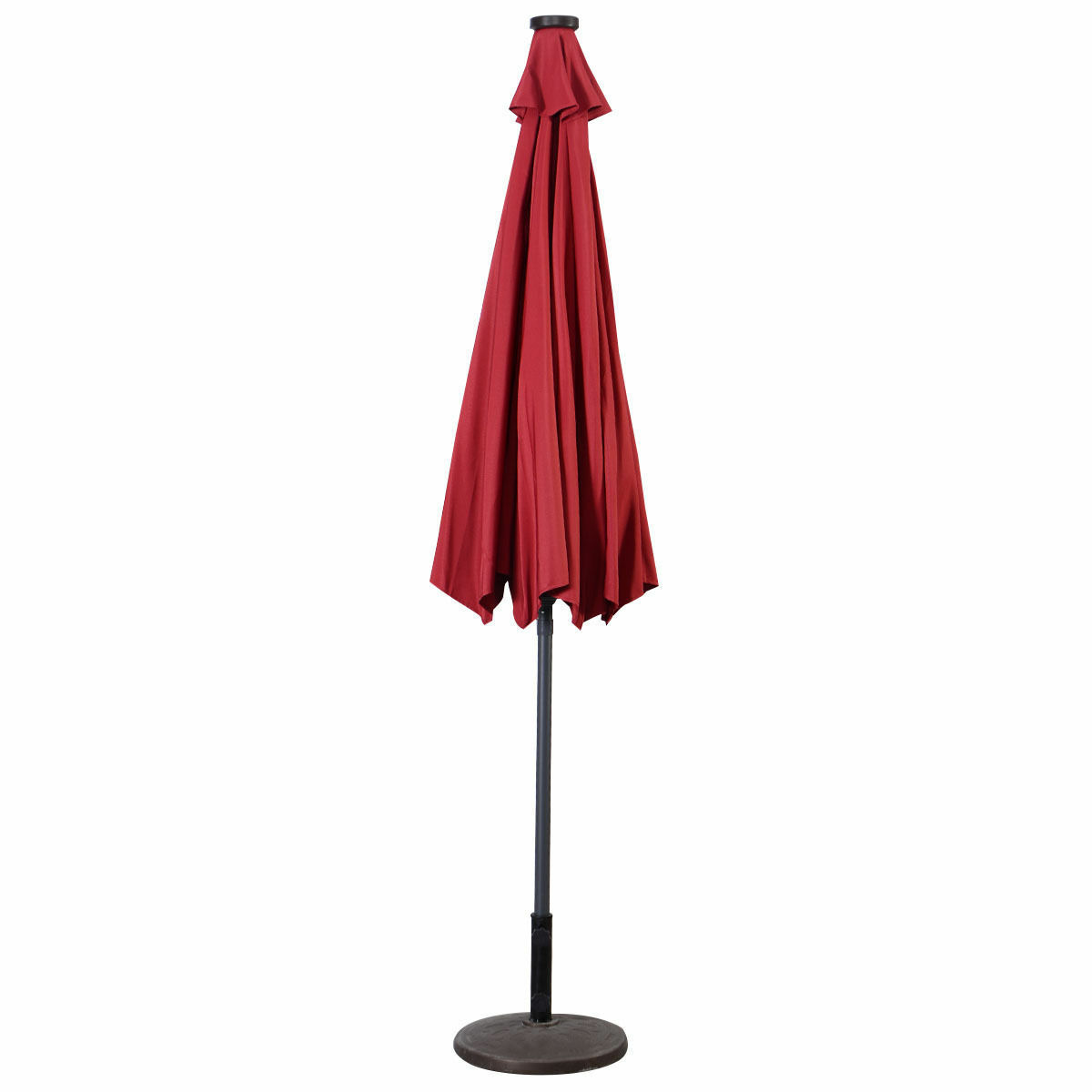 10FT Patio Solar Umbrella LED Patio Market Steel Tilt W/ Crank Outdoor - Picture 22 of 30