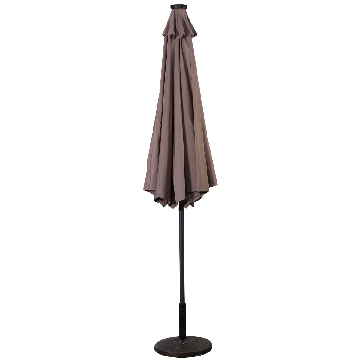 10FT Patio Solar Umbrella LED Patio Market Steel Tilt W/ Crank Outdoor - Picture 25 of 30