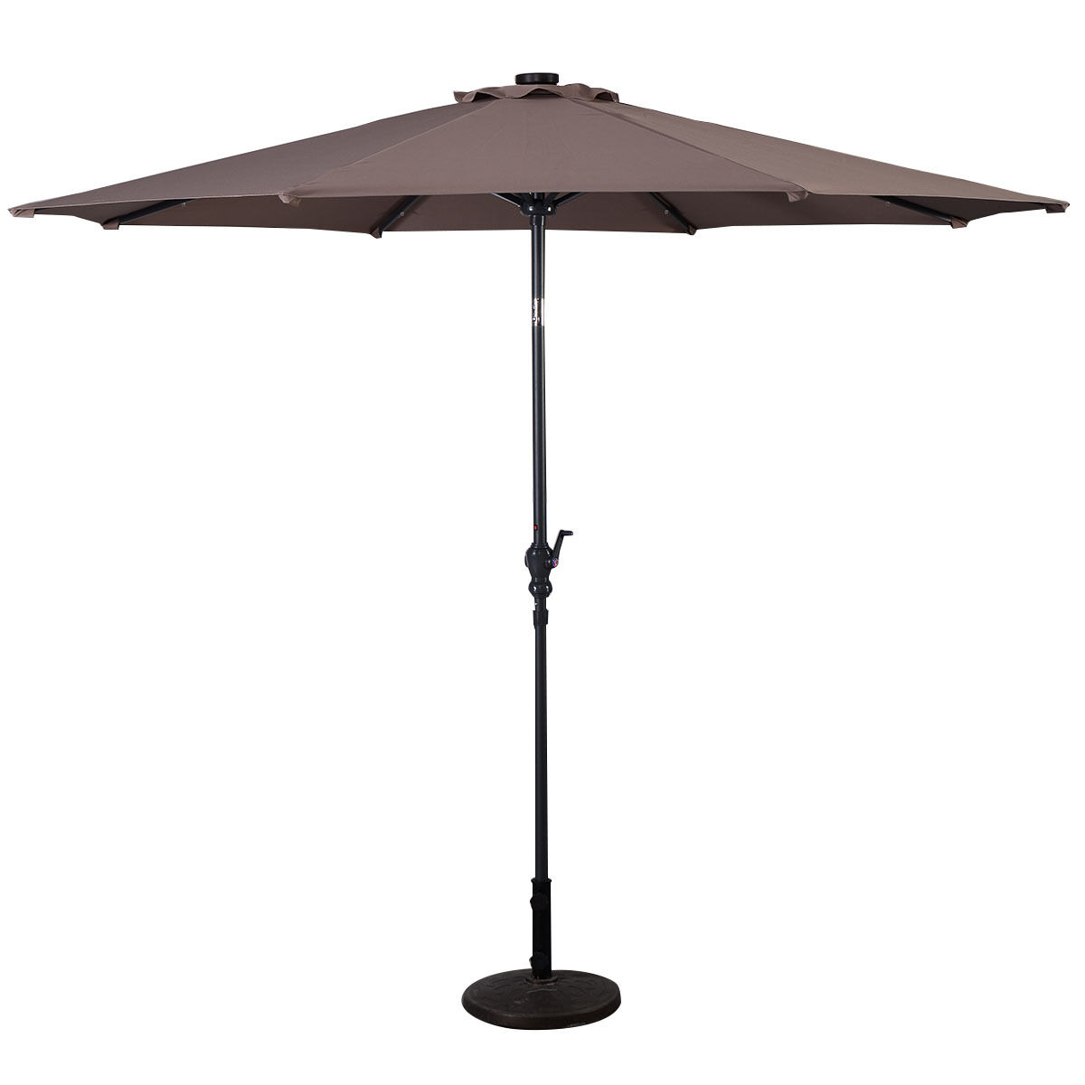 10FT Patio Solar Umbrella LED Patio Market Steel Tilt W/ Crank Outdoor - Picture 30 of 30