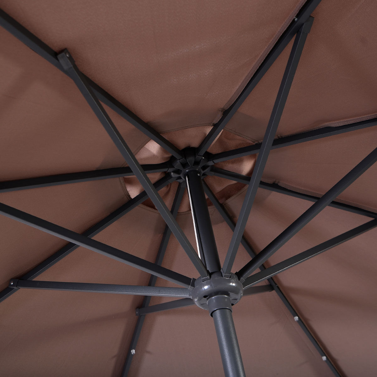 10FT Patio Solar Umbrella LED Patio Market Steel Tilt W/ Crank Outdoor - Picture 29 of 30