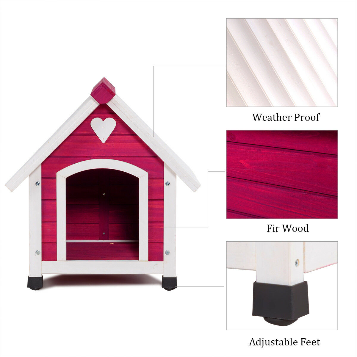 Wooden Princess Dog House Large/ Medium Pet Shelter Weather Resistant Pink eBay