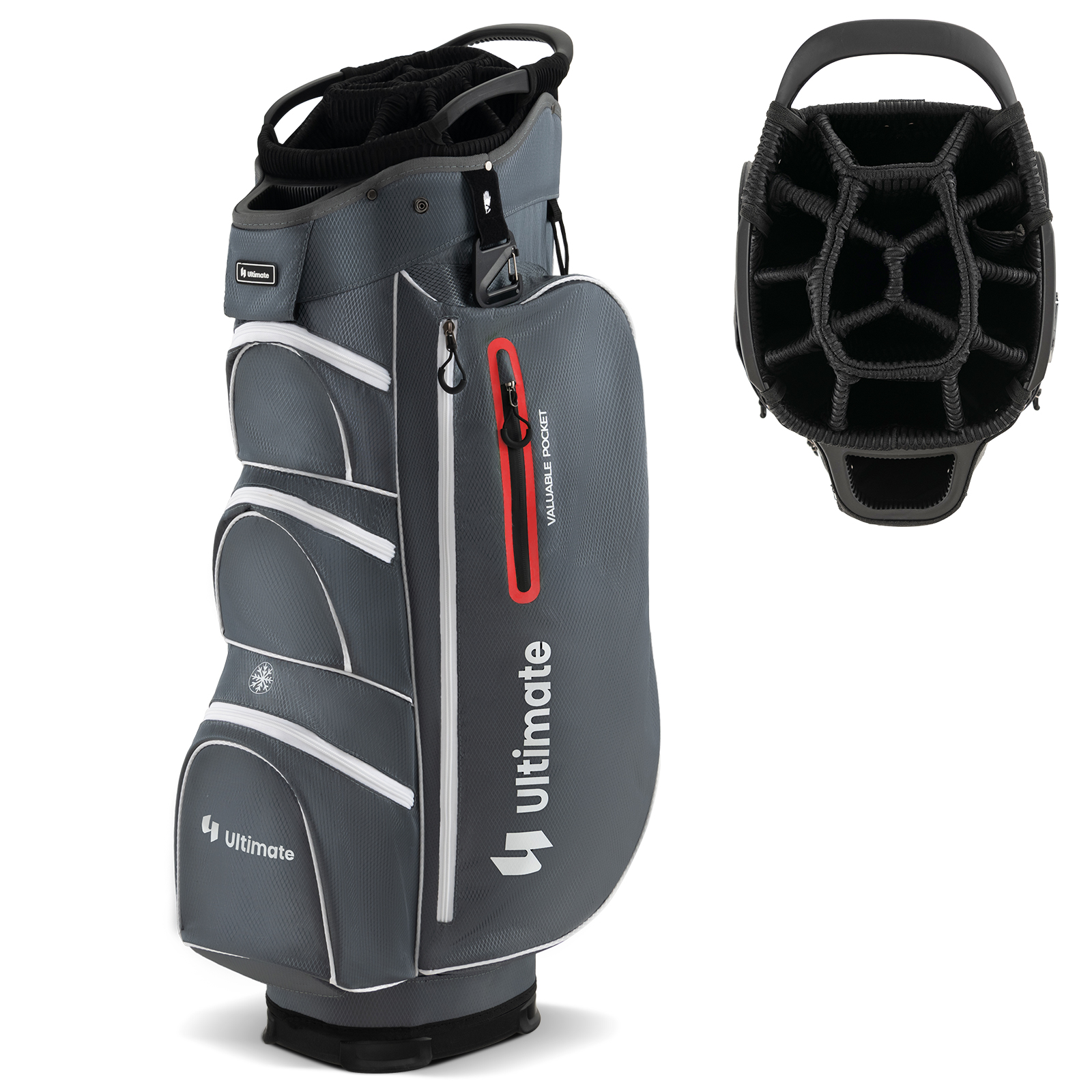 Cart Bag Golf Club Organizer With 7 Zippered Pockets & Coole