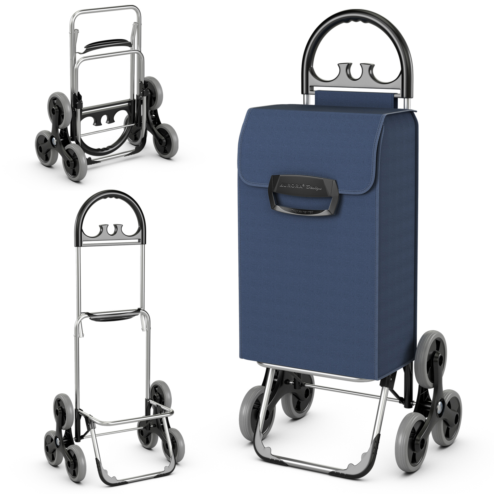 Carrello della Spesa Arrampicata Scale Pieghevole Utility Camion Manuale con Borsa e Manico Rimovibili - Foto 8 di 14