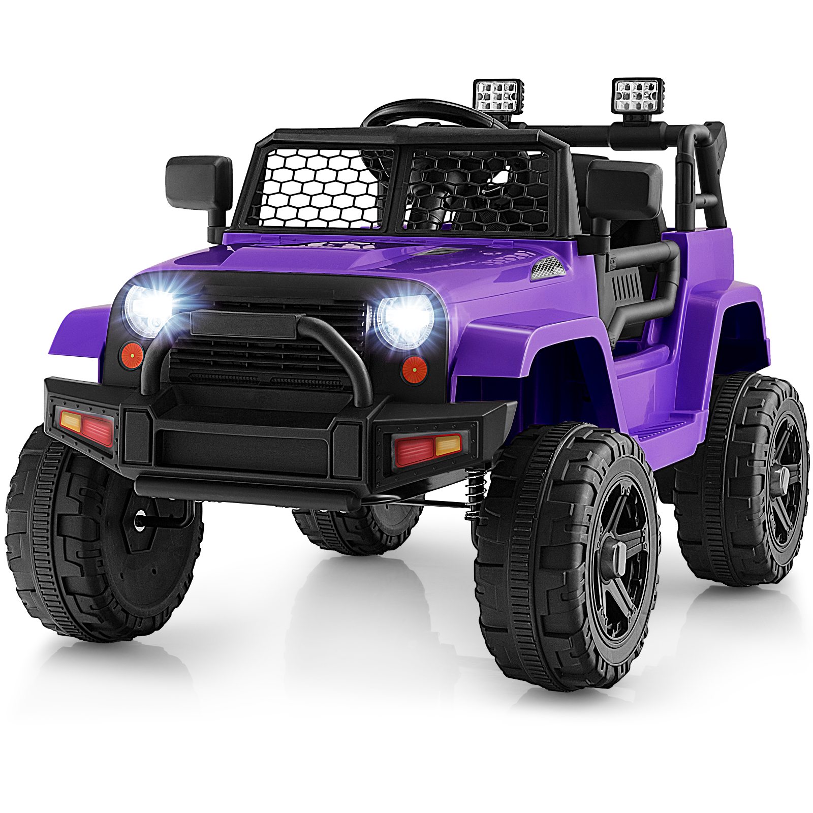 12V Kids Ride On Truck Car Electric Vehicle Remote w/ Light & Music Purple
