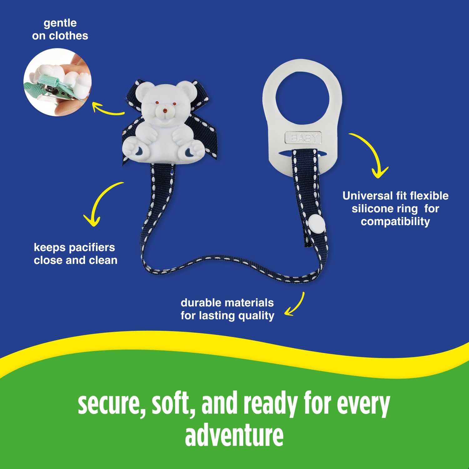 Baby Buddy Universal Schnullerhalter Clip Halten Schnuller Nah und Off Boden - Bild 8 von 32