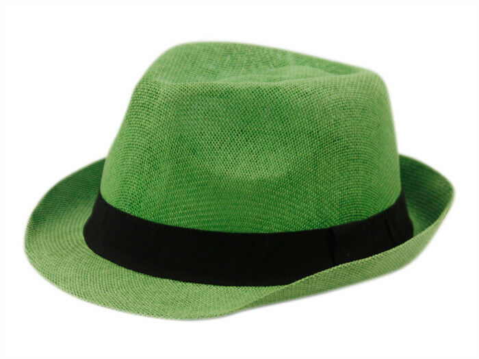 Straw Fedora Hat Cuban Short Brim 