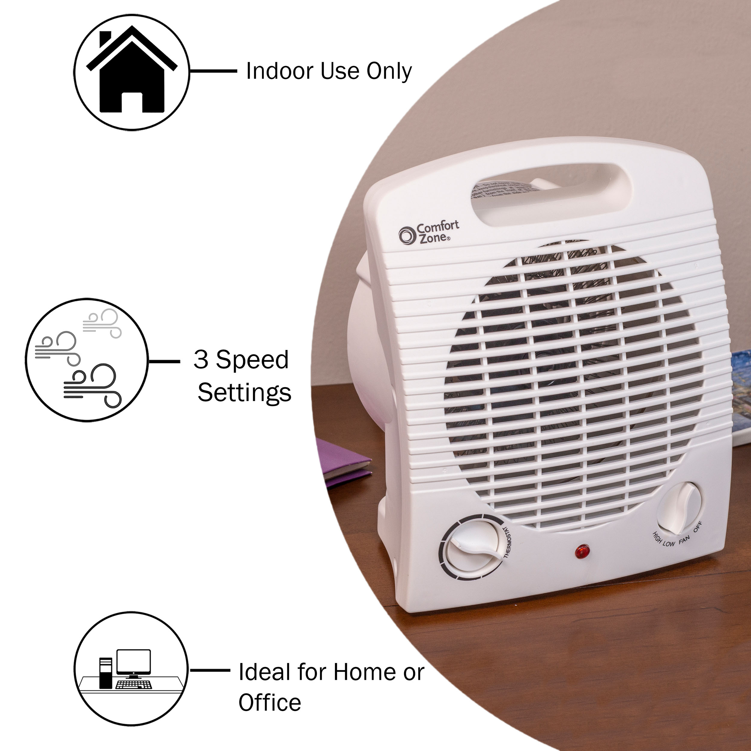 Comfort Zone CZ35 Portable Heater with Thermostat 75877125361 eBay