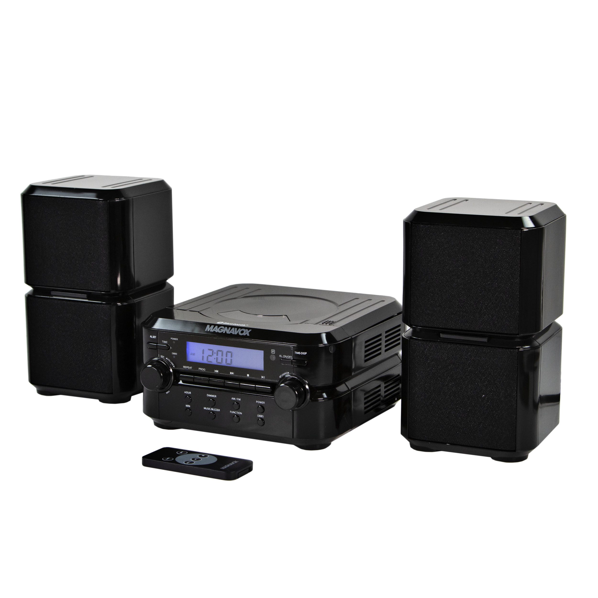 Magnavox MM435BK Compact CD Shelf System with AM/FM, Bluetooth