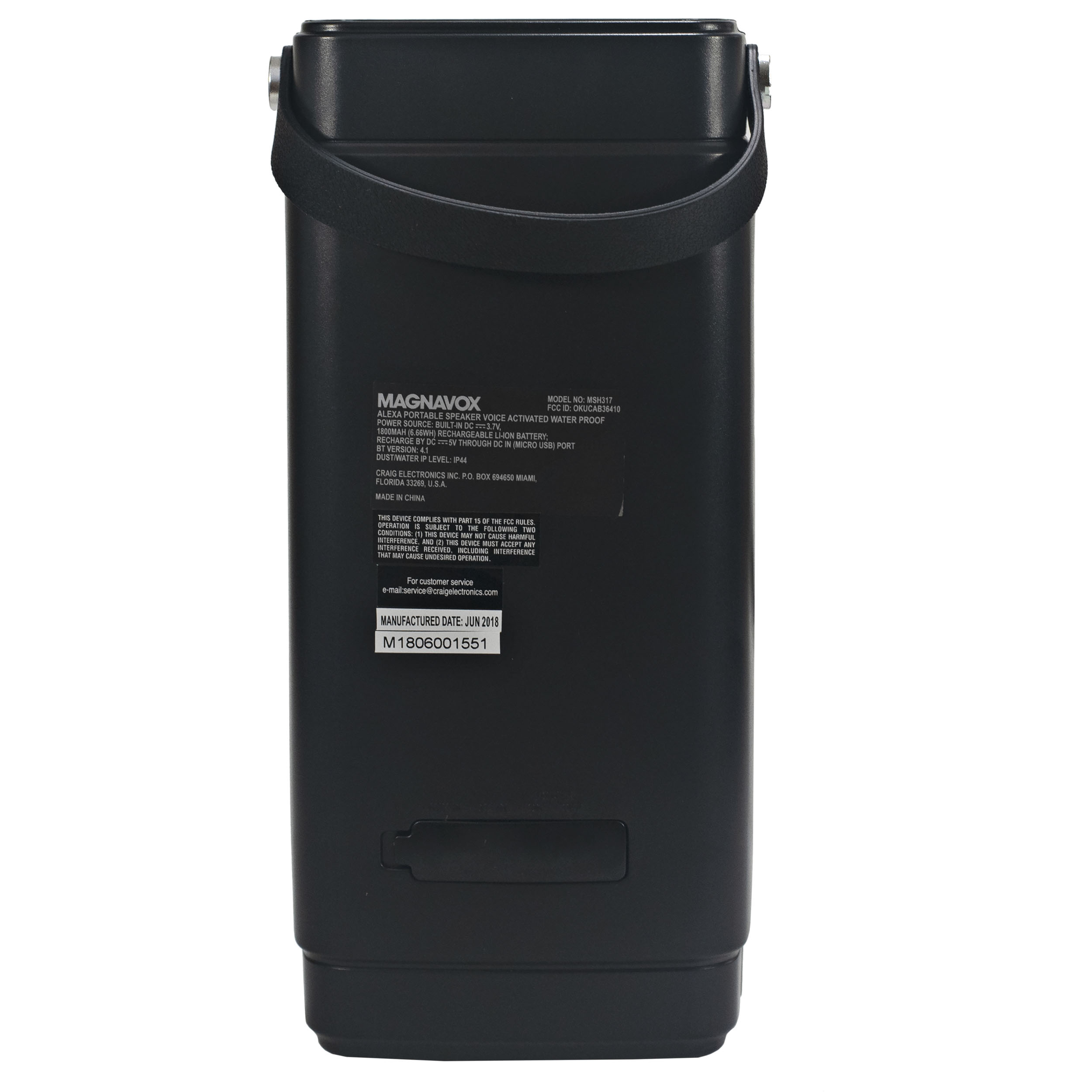 Magnavox MSH317 Waterproof Alexa Voice Activated Bluetooth Speaker in