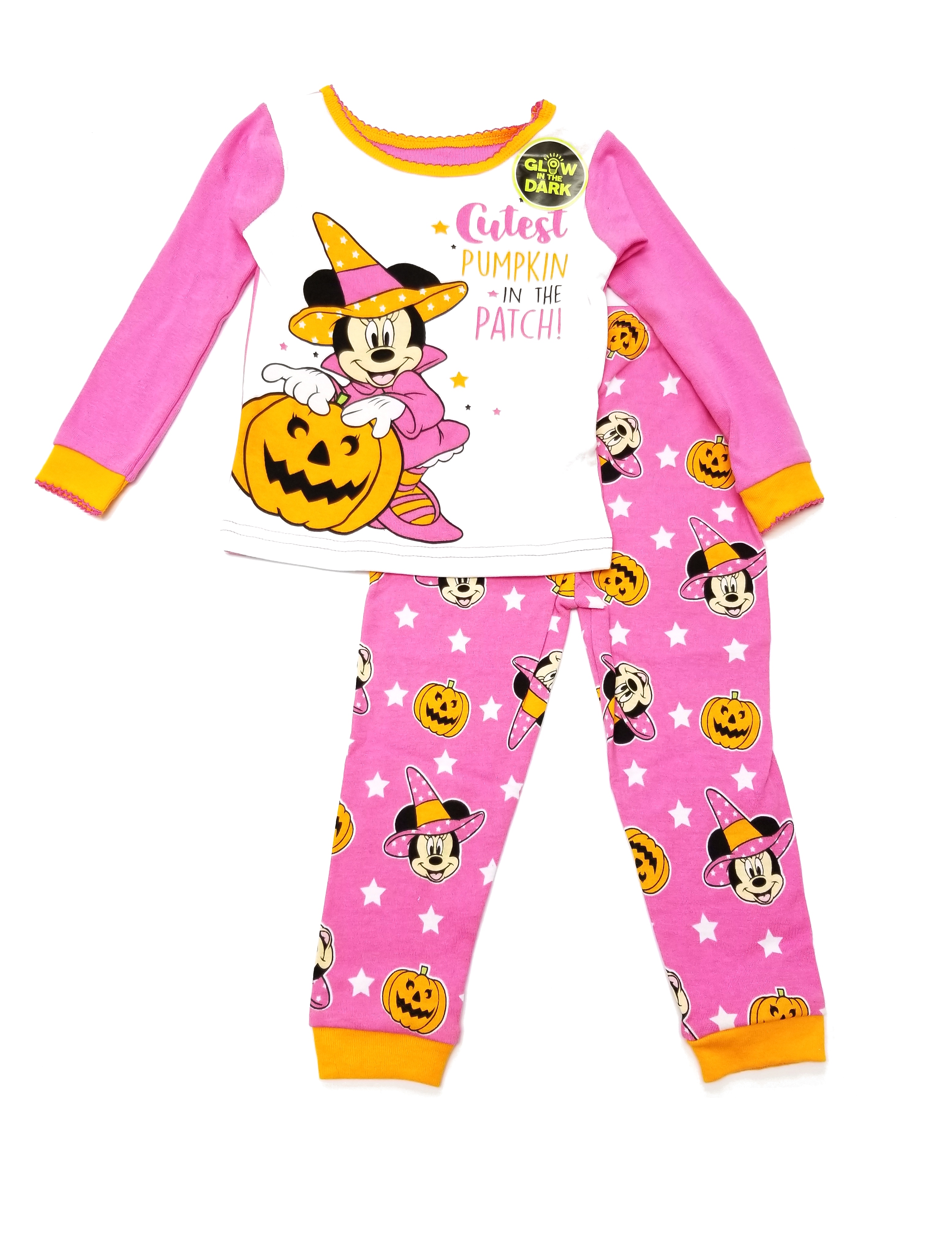 Minnie Mouse Pajamas 2-Piece Halloween Glow in The Dark PJ Set for Toddlers