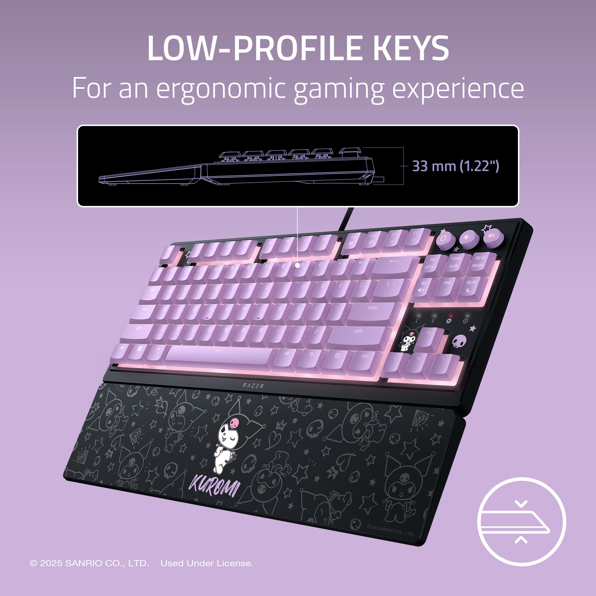 Razer Ornata V3 Tenkeyless - Low Profile Gaming Keyboard US Layout
