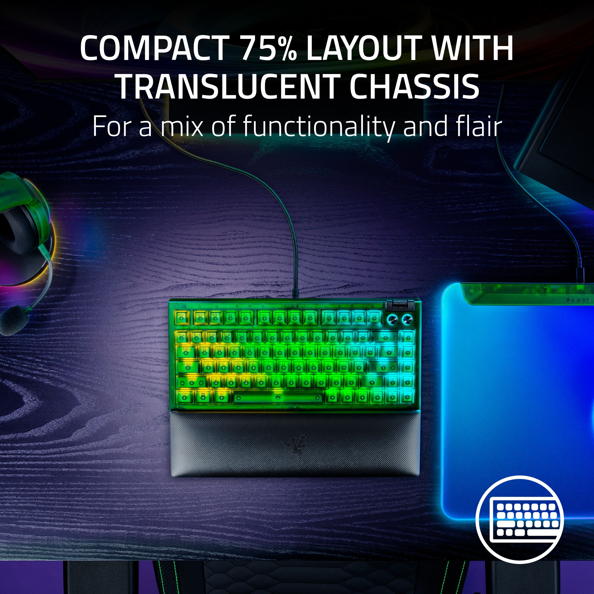 Razer BlackWidow V4 75% Hot-swappable Mechanical Gaming