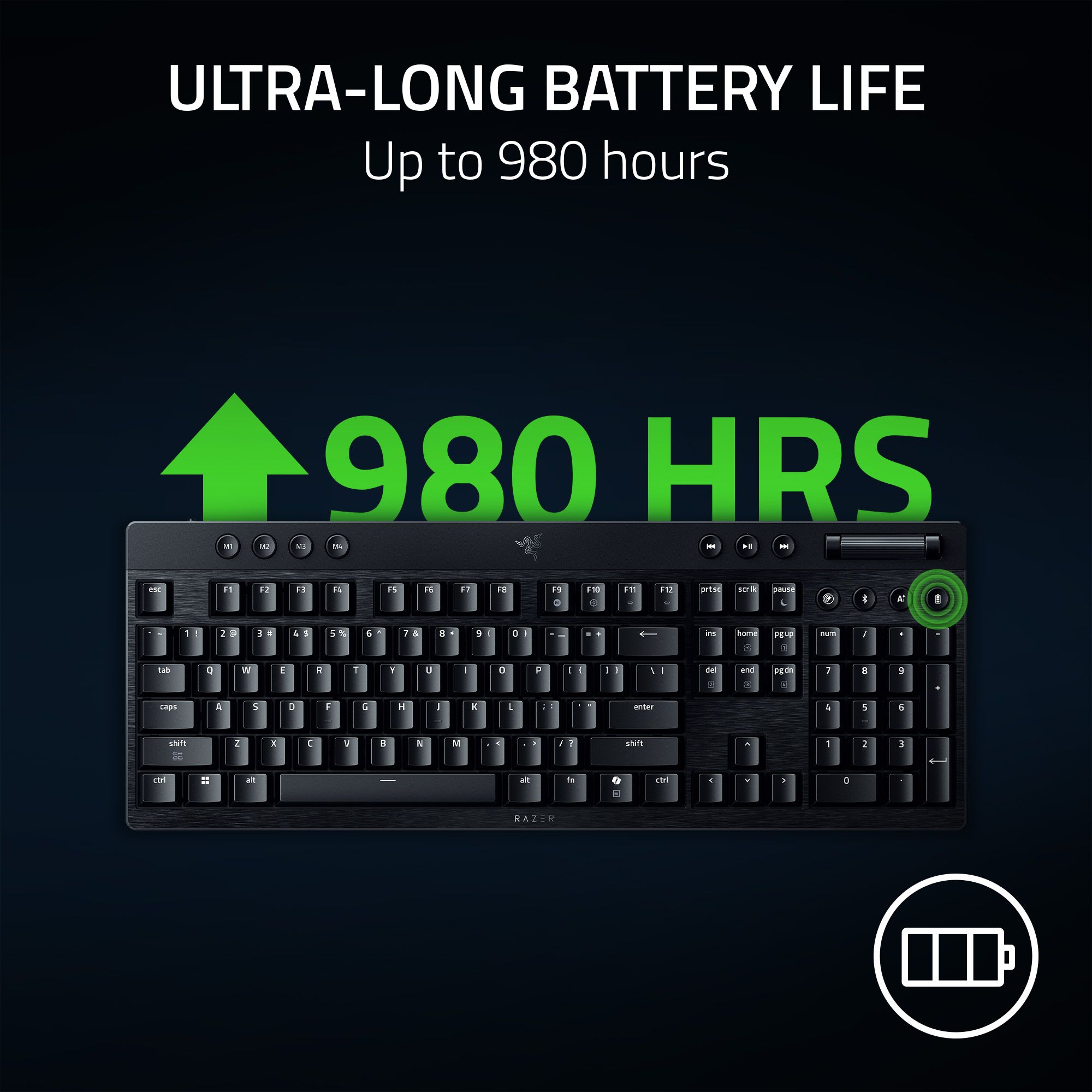 Razer BlackWidow V4 Low-profile HyperSpeed Wireless Mechanical Gaming Keyboard - Picture 7 of 8