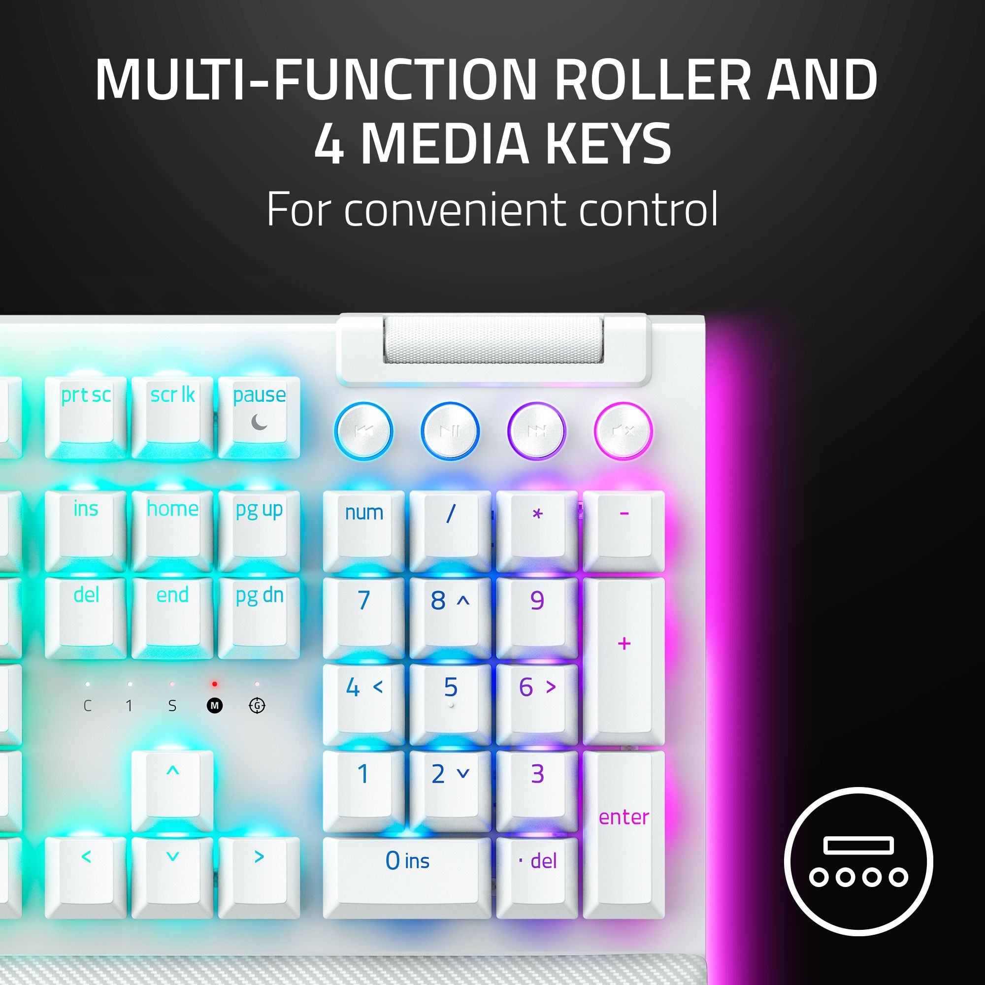 Razer BlackWidow V4 Pro Mechanische Gaming Tastatur mit Razer Chroma™ RGB Grün - Bild 7 von 8