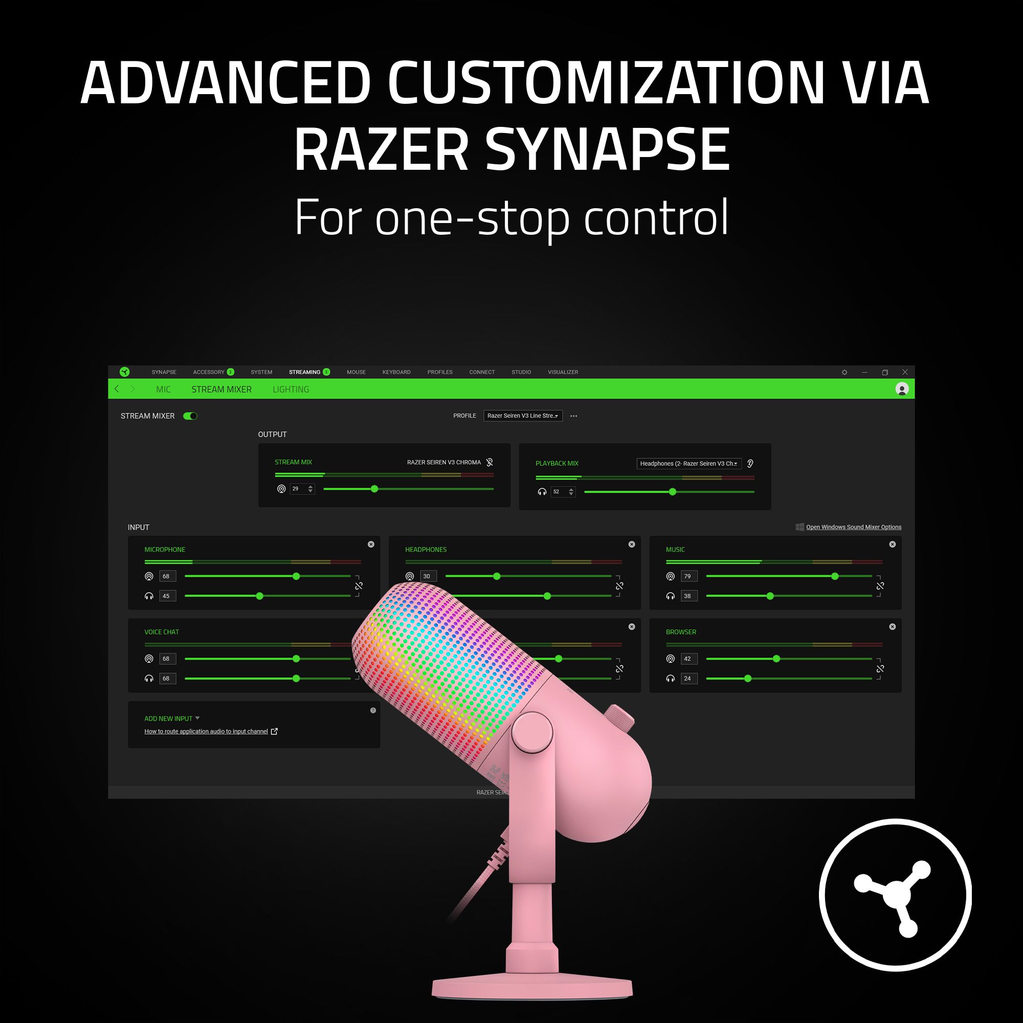 Razer Seiren V3 Chroma - Mikrofon USB RGB z Tap-to-Mute - Zdjęcie 16 z 24