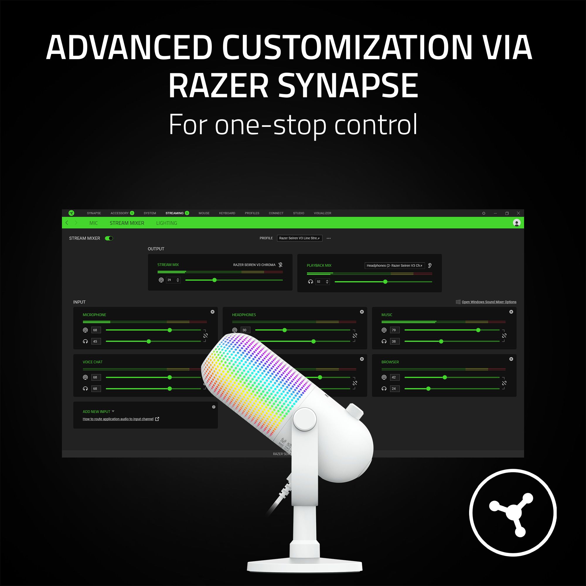 Razer Seiren V3 Chroma - Mikrofon USB RGB z Tap-to-Mute - Zdjęcie 24 z 24