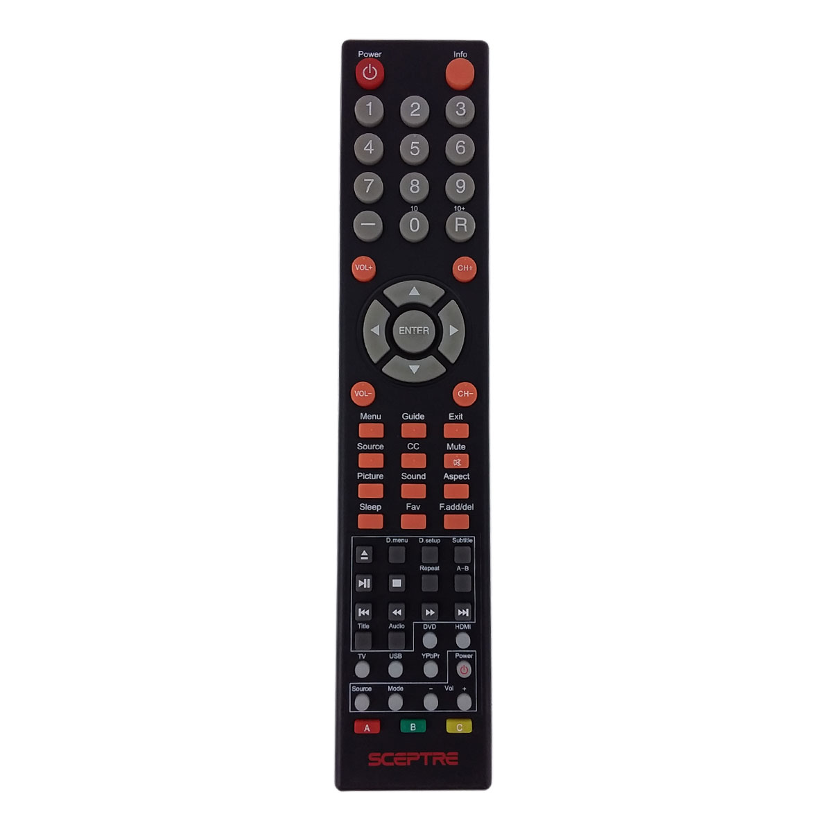 OEM Sceptre TV Remote Control for E405BDFR (No Cover) eBay