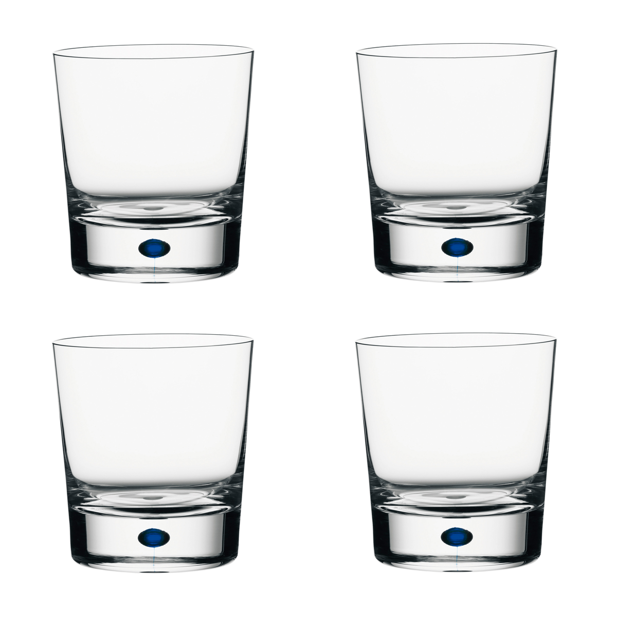 Orrefors Crystal Intermezzo Blue Double Old Fashioned Glass (Set of