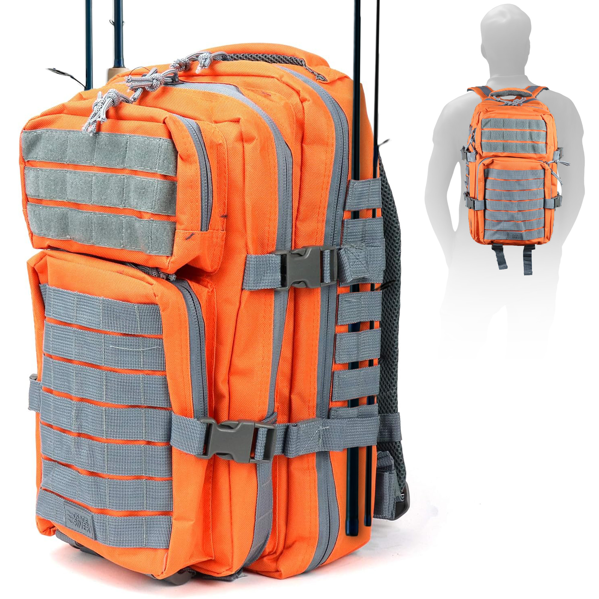 Osage River Fishing Backpack, Tackle and Rod Storage