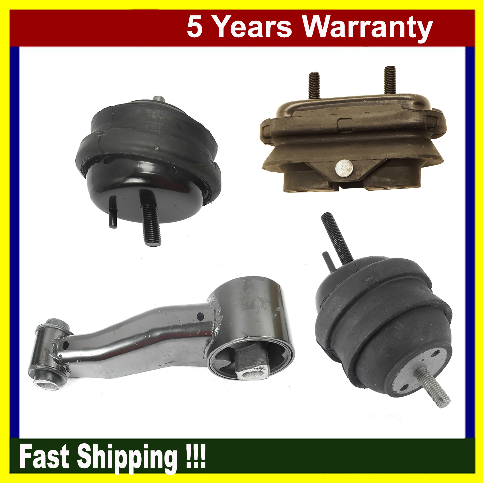 Aftermarket Worryfree Engine Motor Mounts & AUTO Trans Mount Set of 4